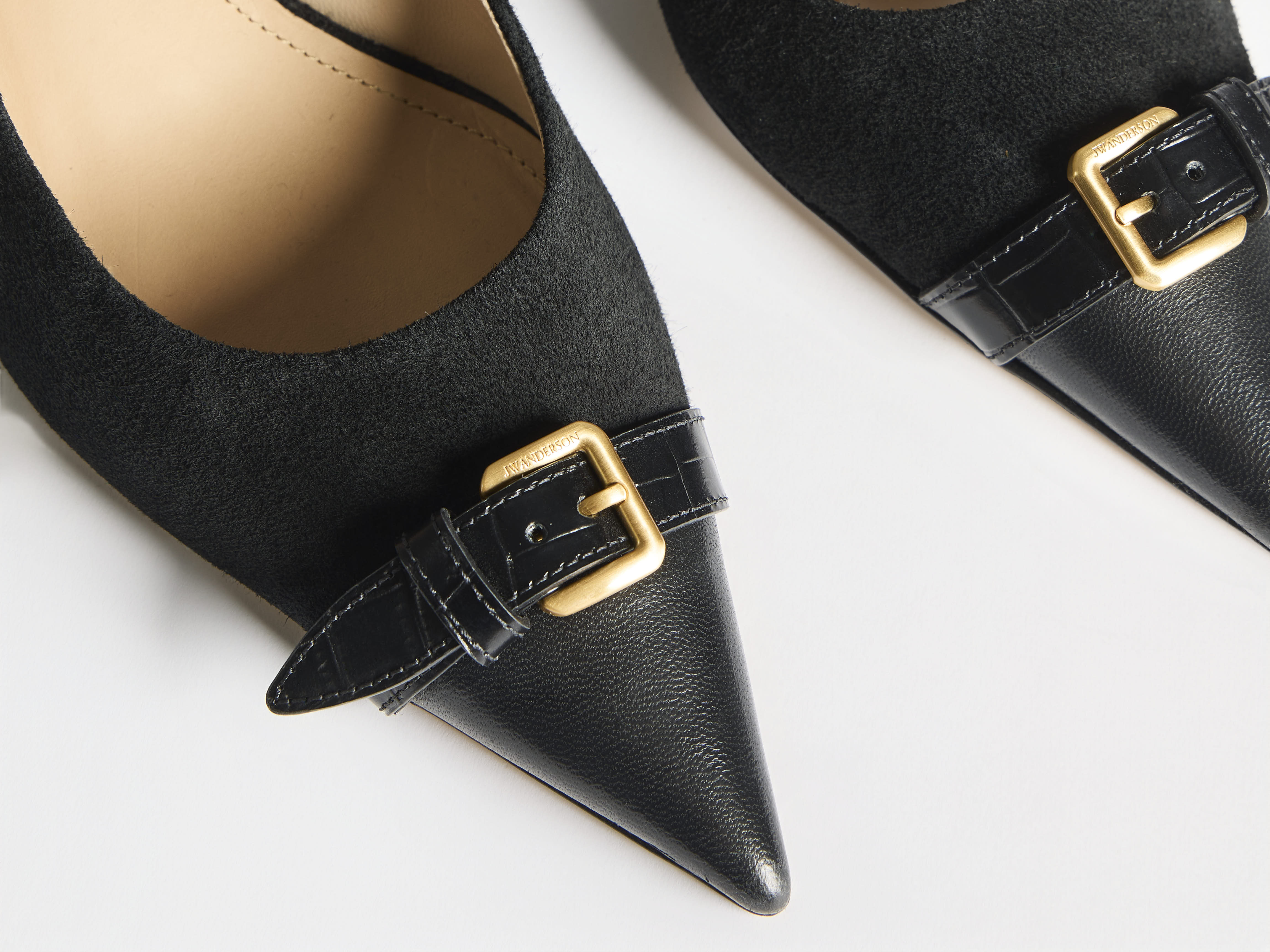 J.W.Anderson Heeled Buckle Sling Back Pumps Schwarz 38