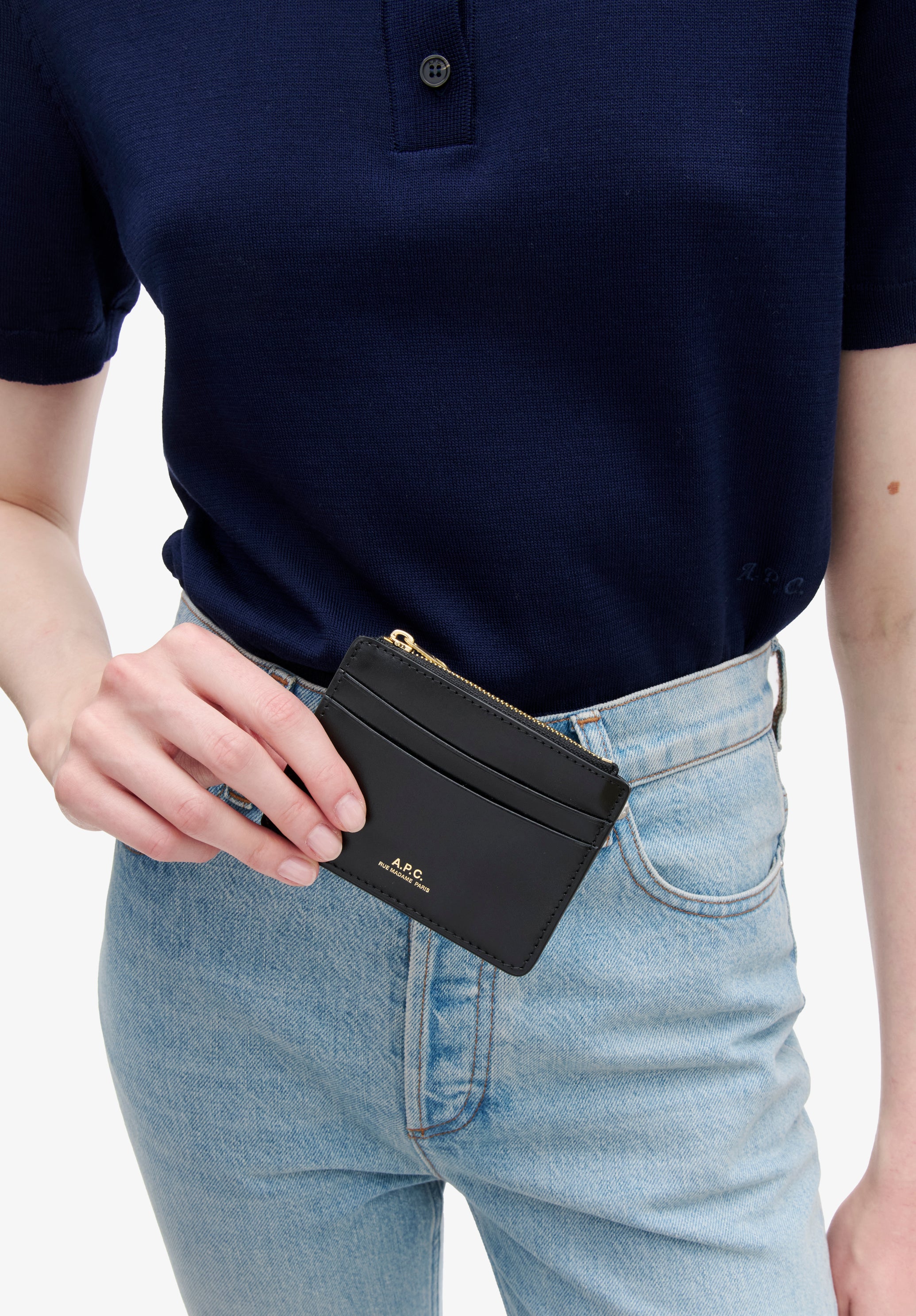 A.P.C. Paris Kartenhalter Reissverschluss Logo