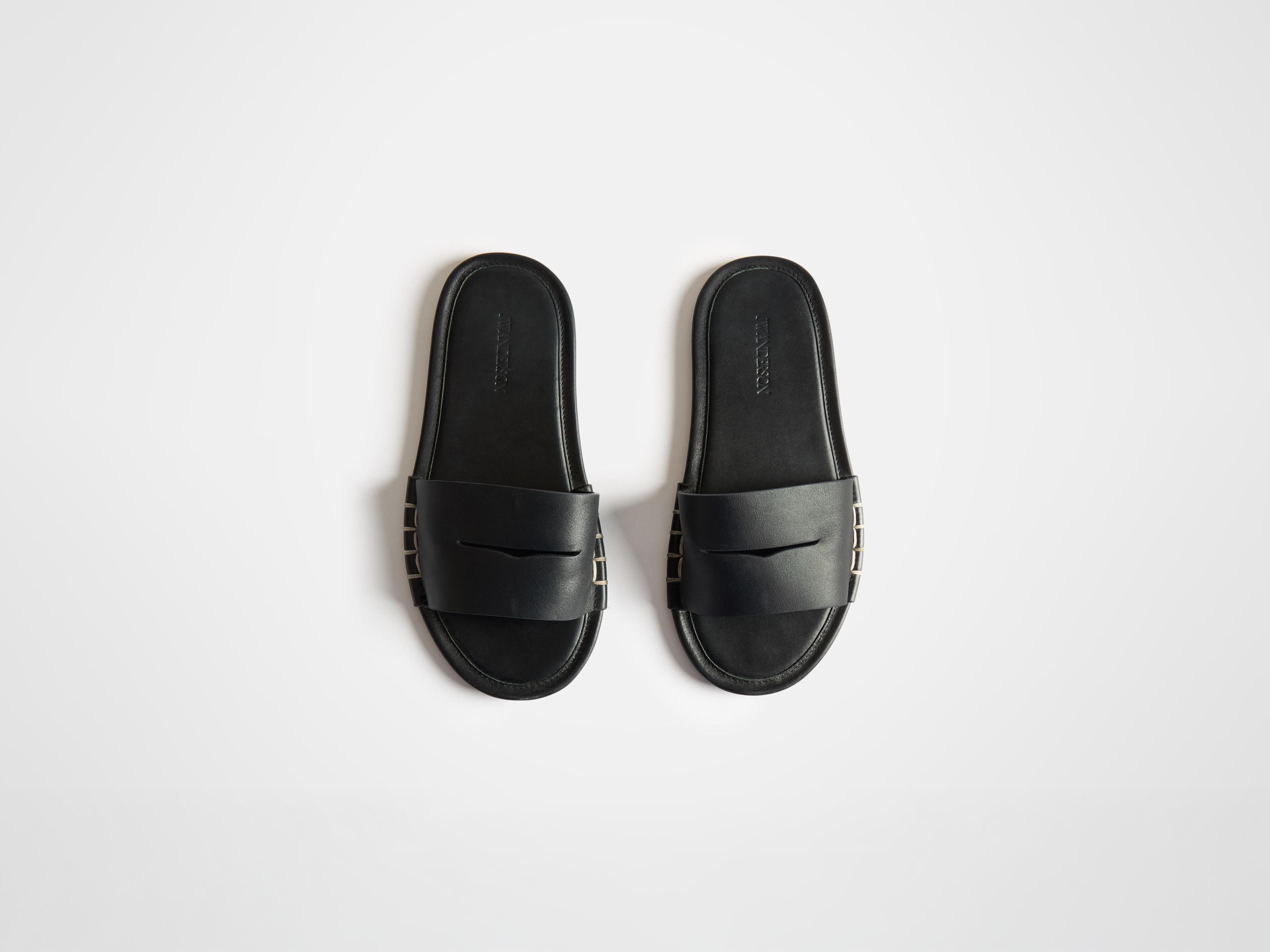 J.W.Anderson Loafer Slides Pantoletten Schwarz Wildleder Damen