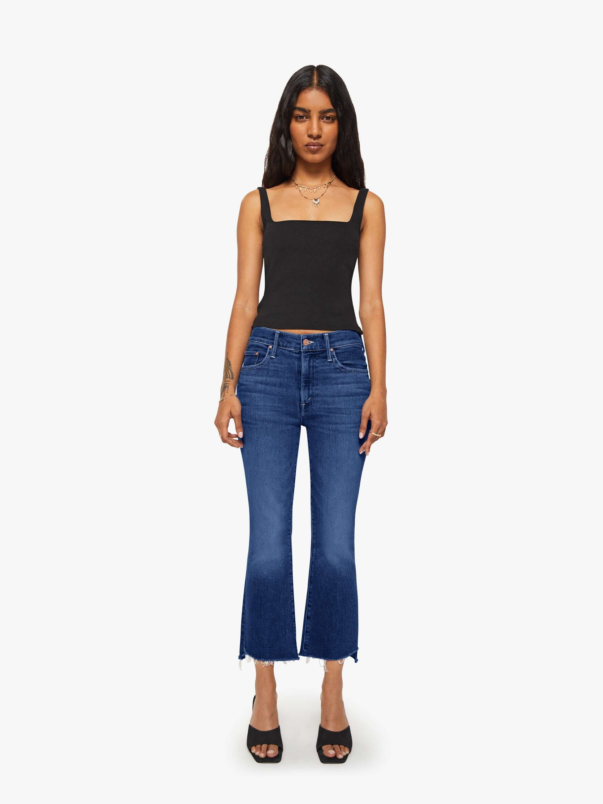 Mother Denim The Lil Insider Crop Step Fray Jeans Off Limits