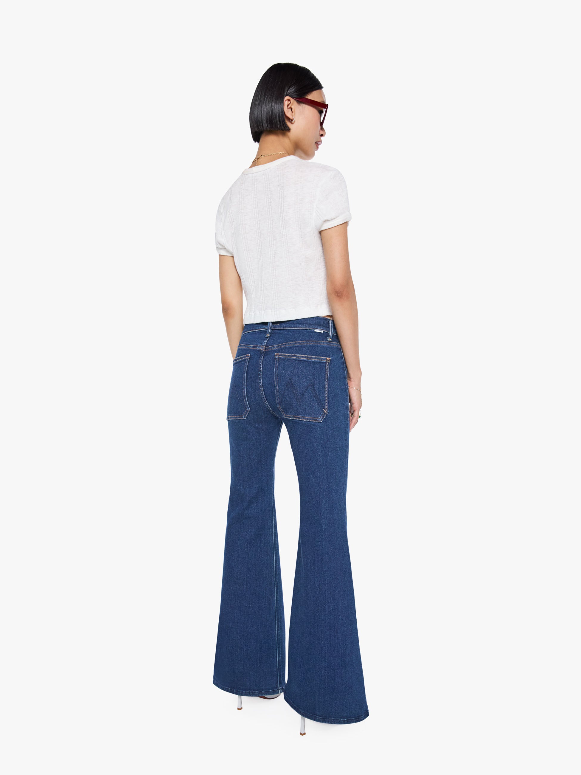 Mother Doozy Petite Flare Jeans Retrograde Rodeo