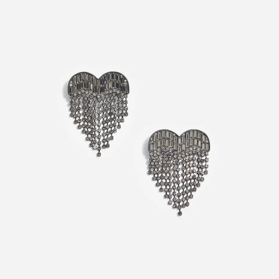 Self Portrait Jewellery Smoke Crystal Ohrstecker Herz