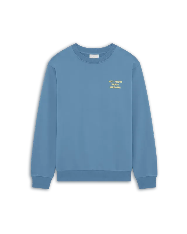 Drôle De Monsieur Slogan Sweatshirt blau Baumwolle