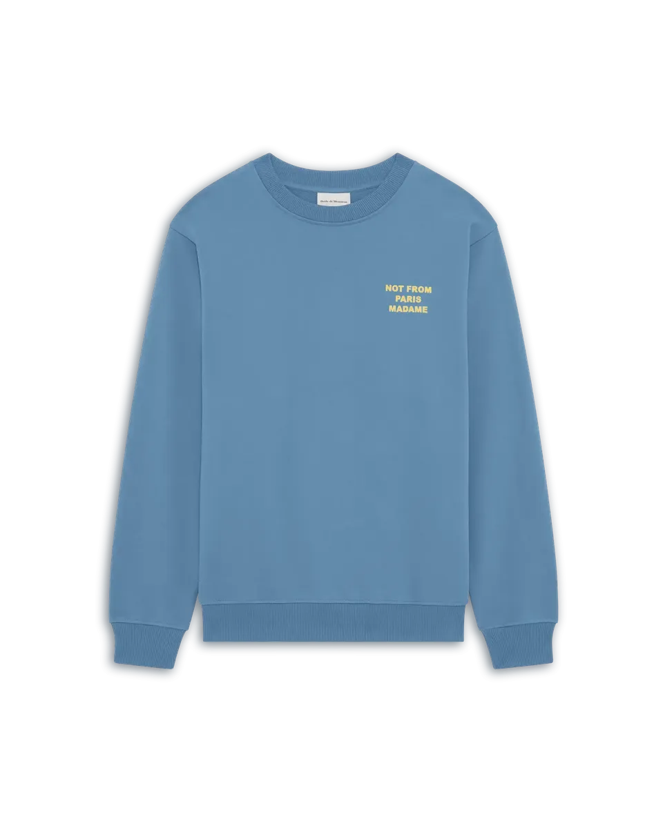 Drôle De Monsieur Slogan Sweatshirt blau Baumwolle