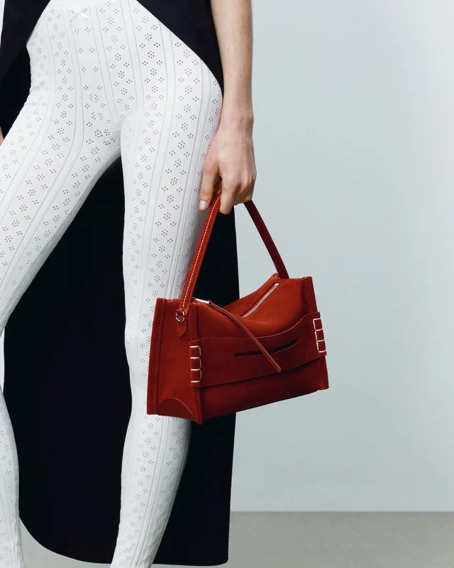 J.W.Anderson Loafer Bag Tasche Rostrot Wildleder