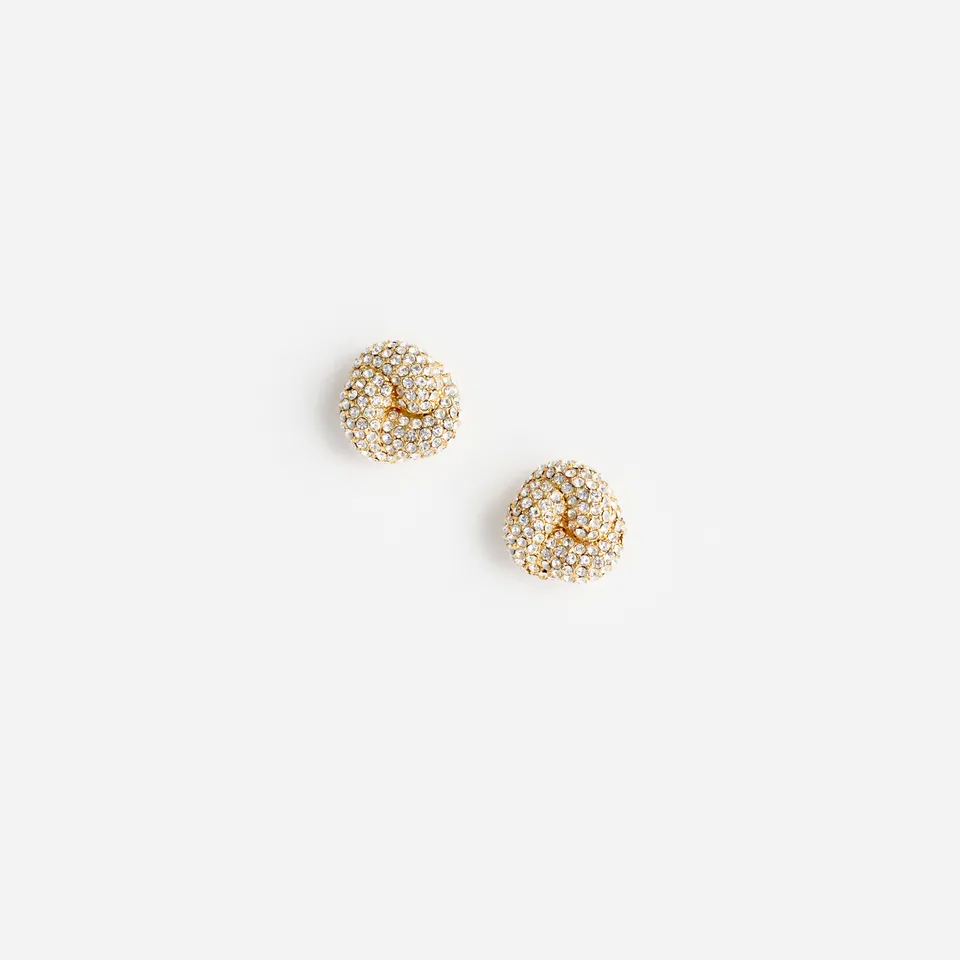 Self Portrait Small Gold Crystal Knot Ohrringe gold