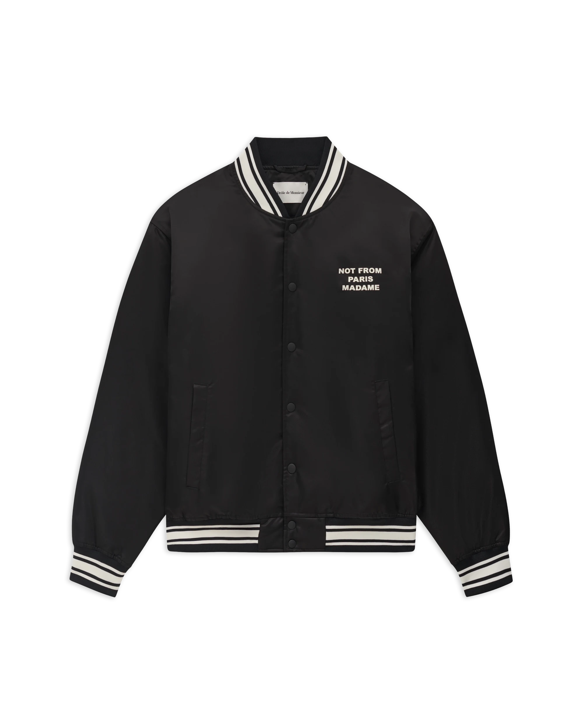 Drôle de Monsieur N-JT330 Bomber Schwarz Slogan Nylon