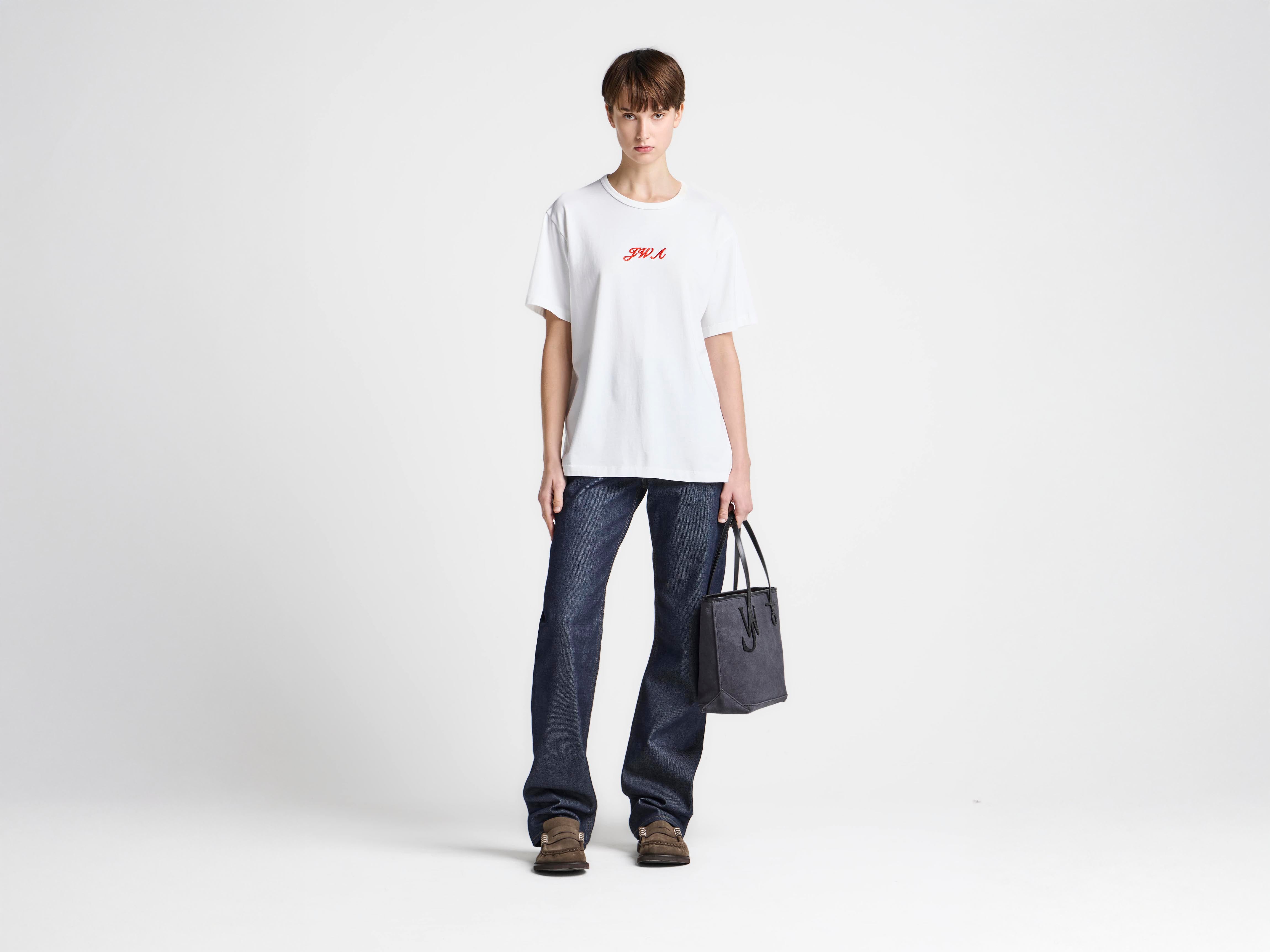 J.W. Anderson JWA Script T-Shirt Damen Weiß Baumwolle