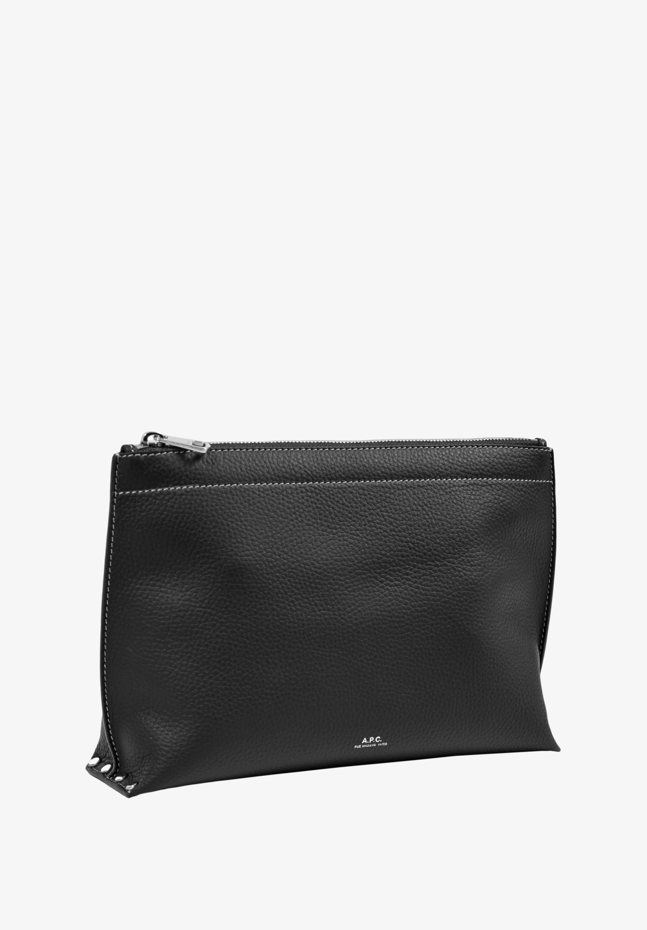 A.P.C. Neige Clou Clutch Leder 30x25cm Nieten
