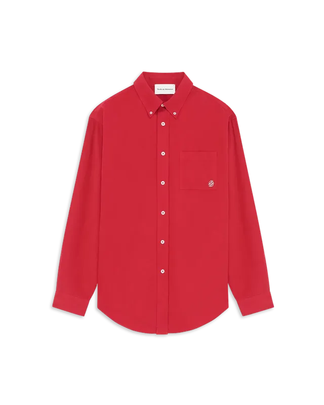Drôle De Monsieur Shirts I-SH240 Hemd Rot Baumwolle