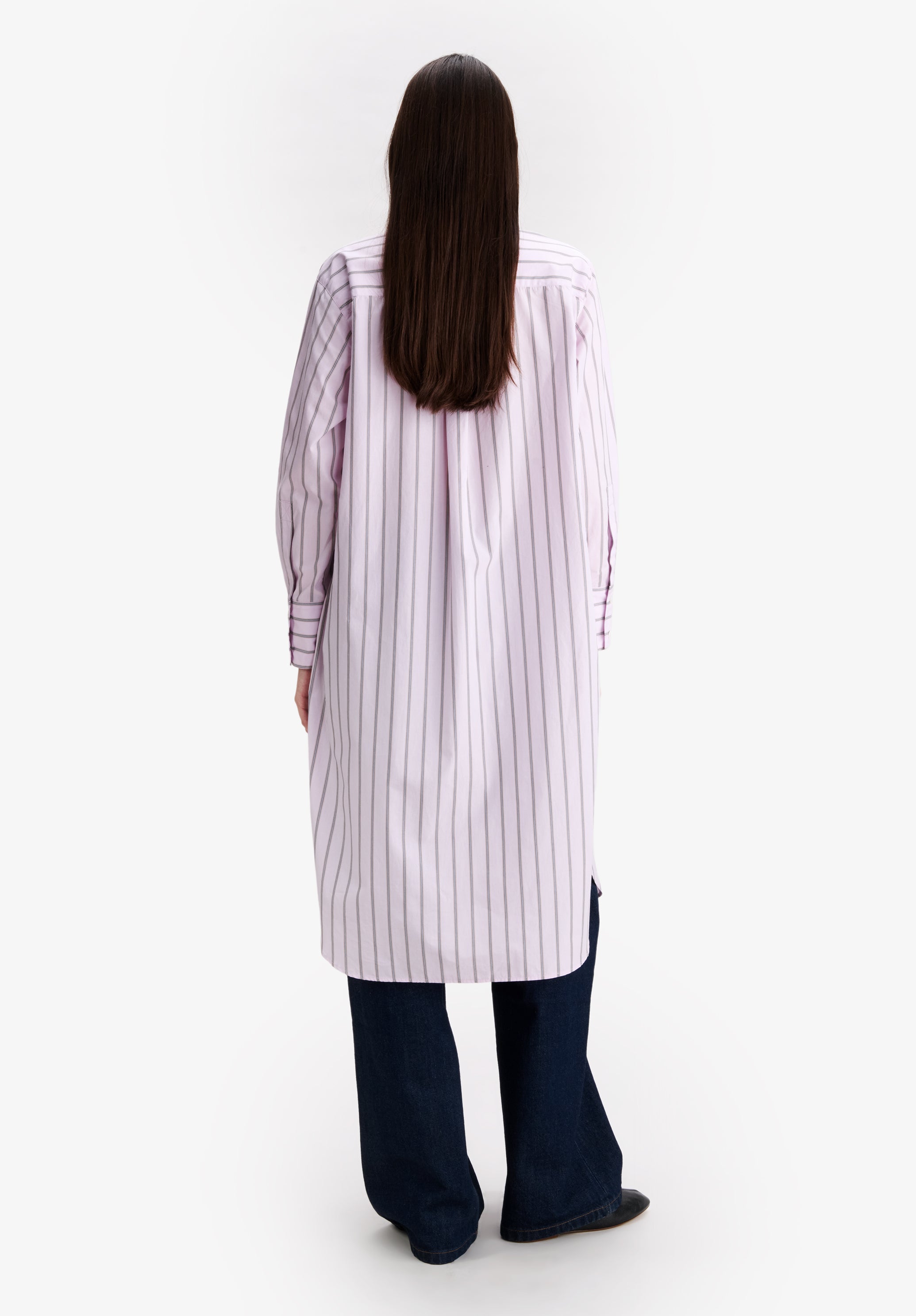 A.P.C. Hemdblusenkleid rosa Bio-Baumwolle knielang