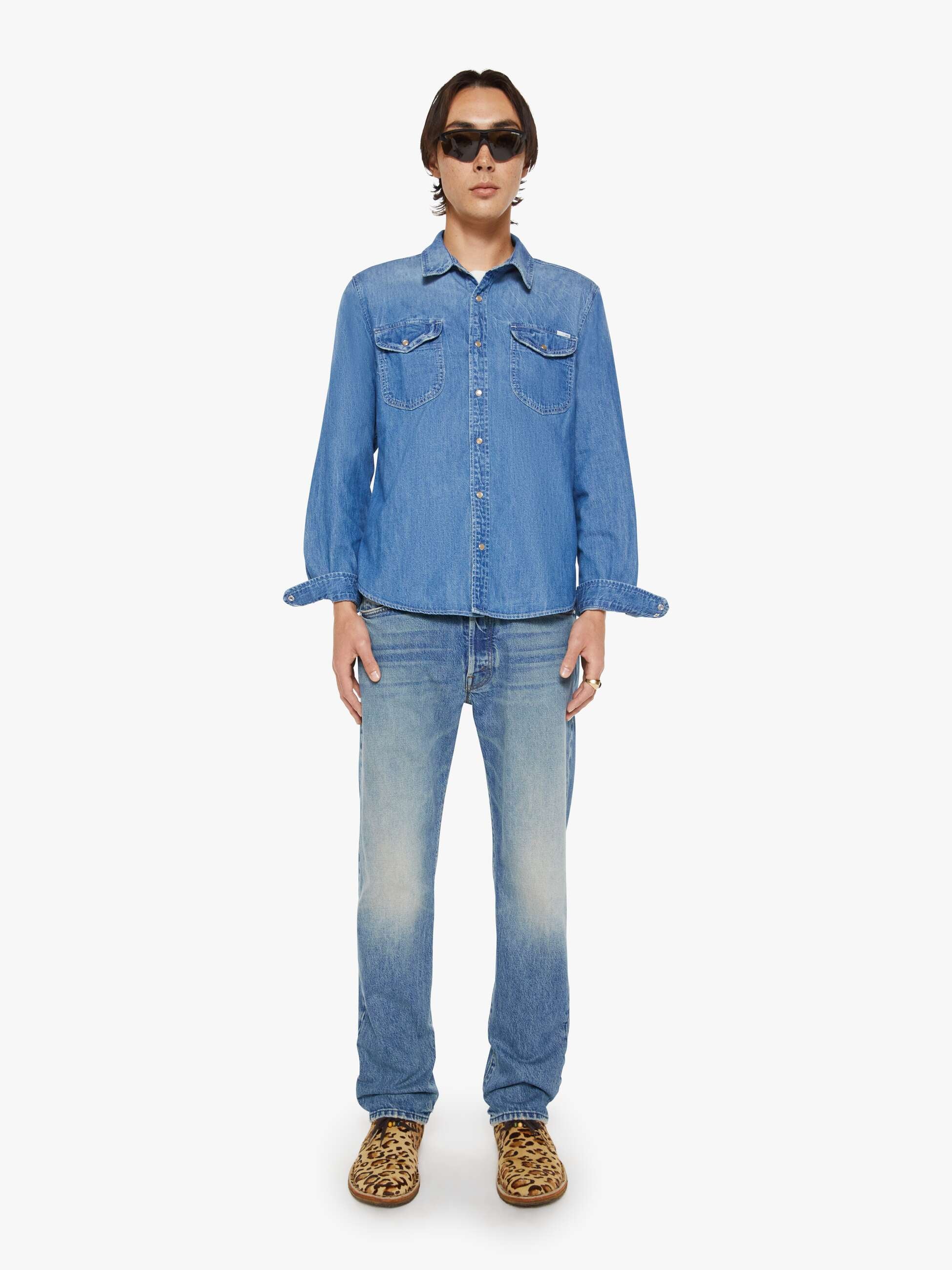 Mother The Speed Date Hemd Blau Denim Western Herren