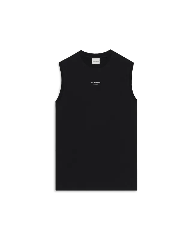 Drôle De Monsieur Slogan Tank Top Schwarz Baumwolle