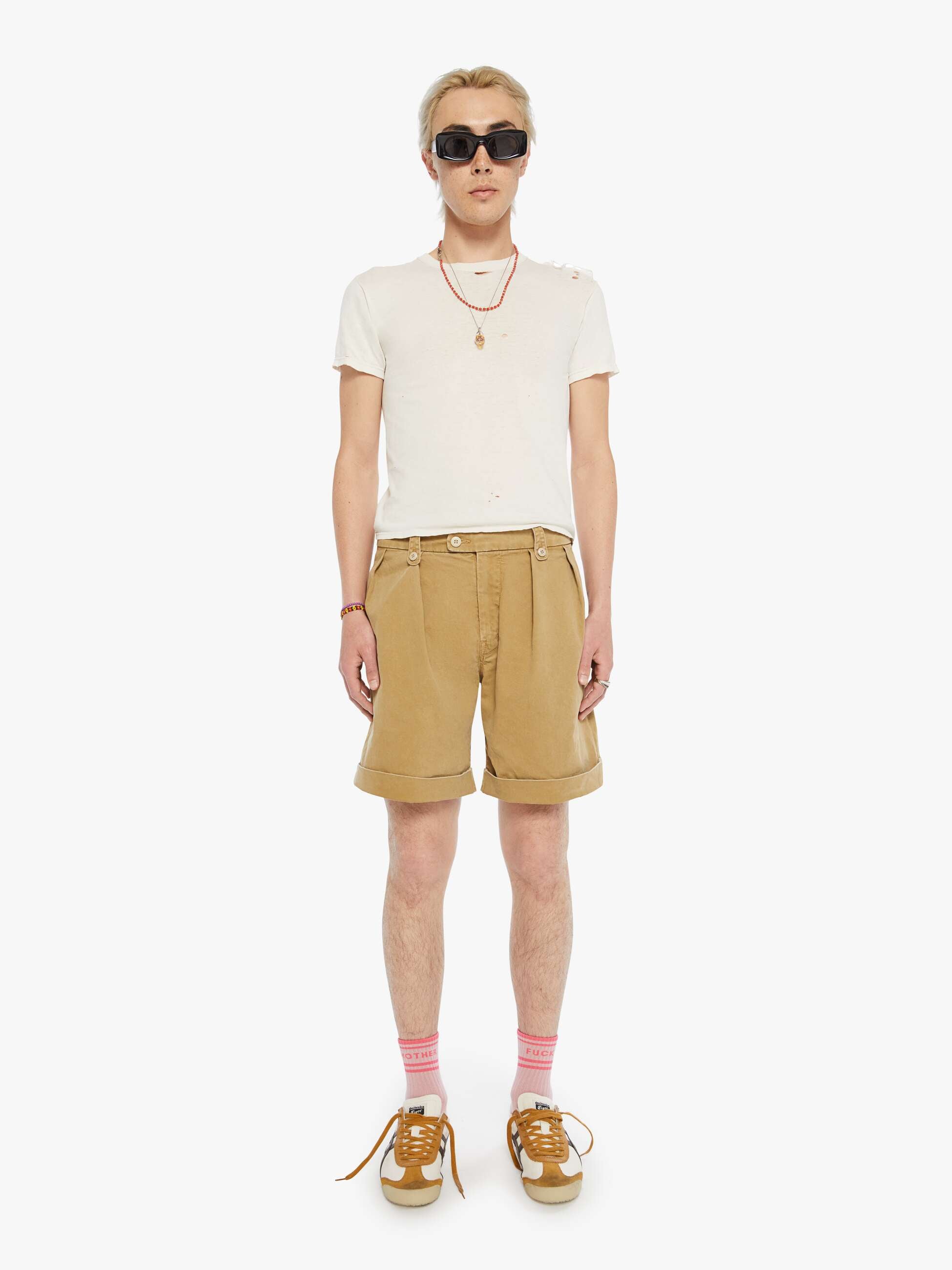 Mother The Head Honcho Short Shorts Khaki Baumwolle