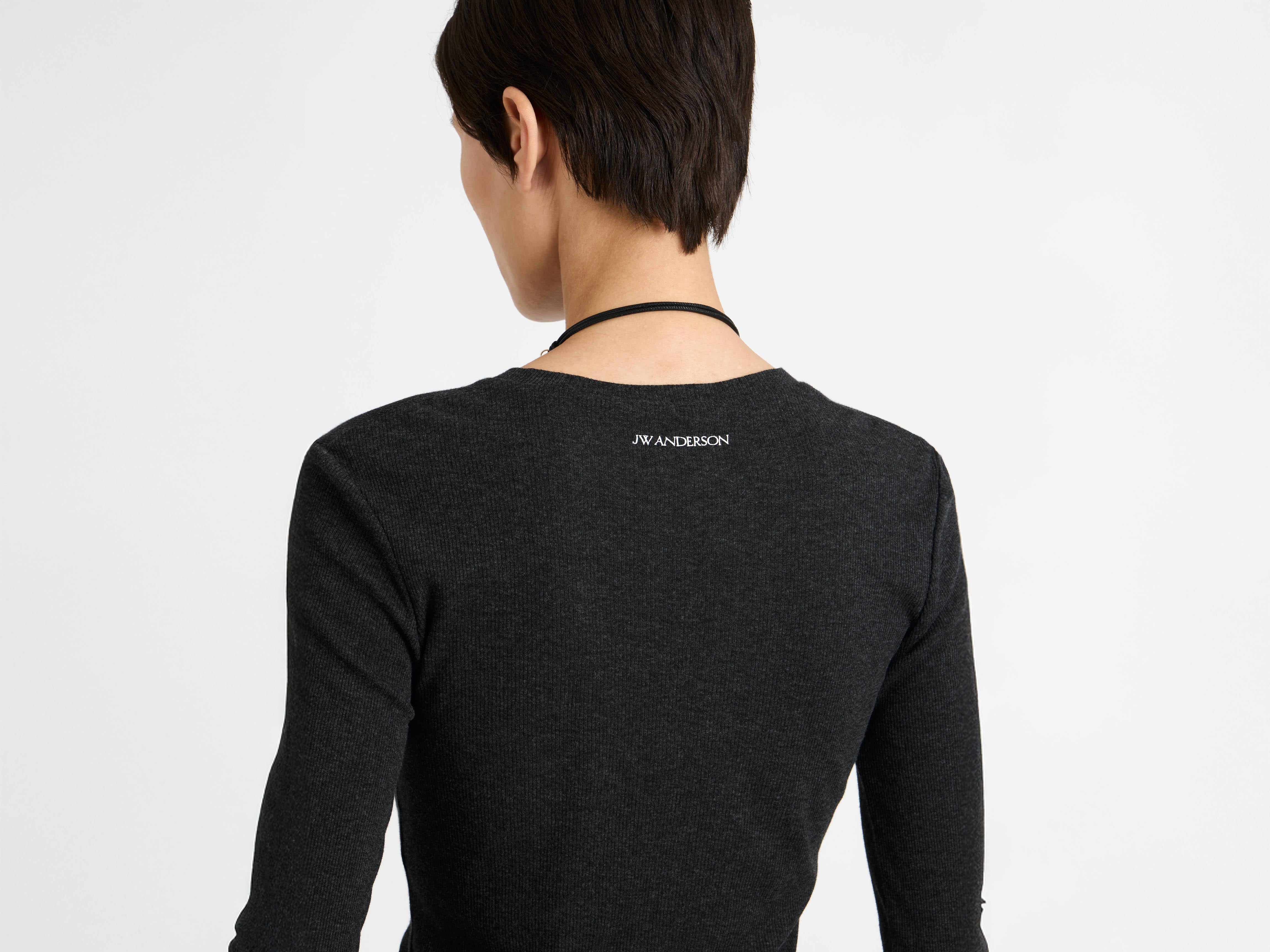 J.W.Anderson Long Sleeve Crew Top Charcoal Melange