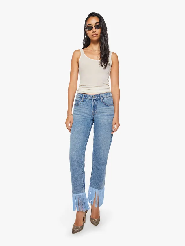 Mother Snacks Relish Fringe Ankle Jeans Jerky Mittelblau