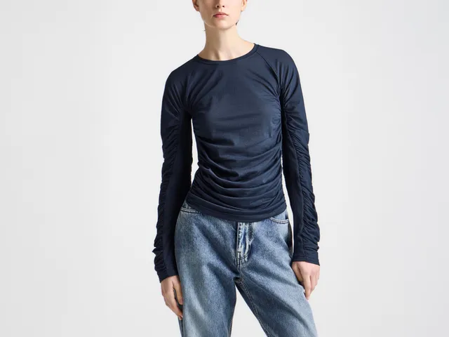 J.W.Anderson Ruched Jersey Top Navy Damen