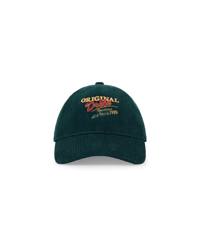 Drôle De Monsieur Original Corduroy Cap Dunkelgrün Baumwolle
