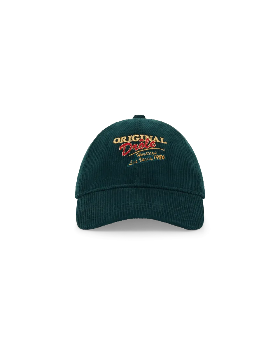 Drôle De Monsieur Original Corduroy Cap Dunkelgrün Baumwolle