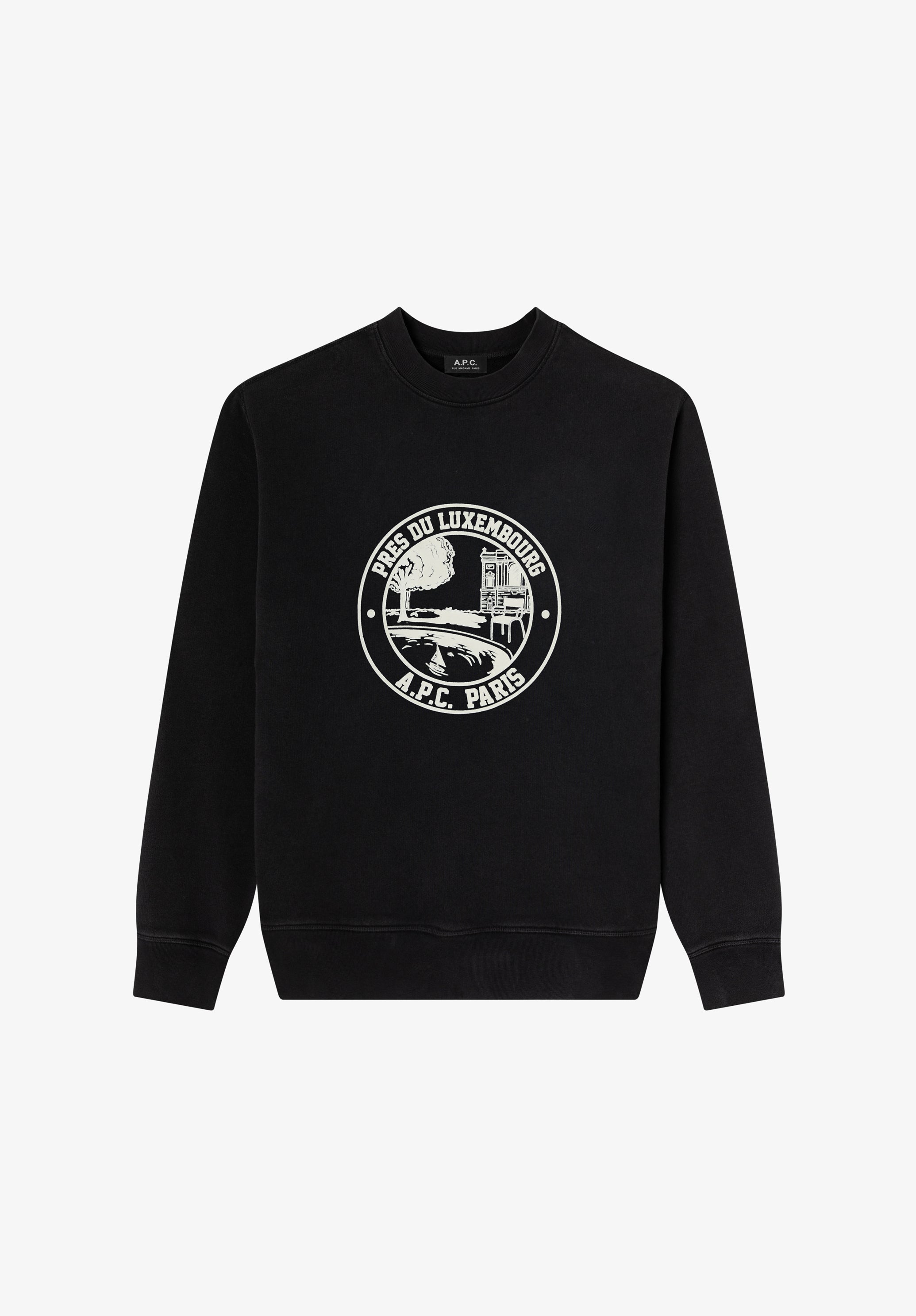 A.P.C. Garten-Logo Sweatshirt schwarz Bio-Baumwolle