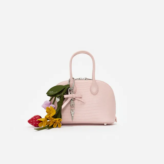 Self Portrait Embossed Leather Pink Mini Bag Tasche Rosa