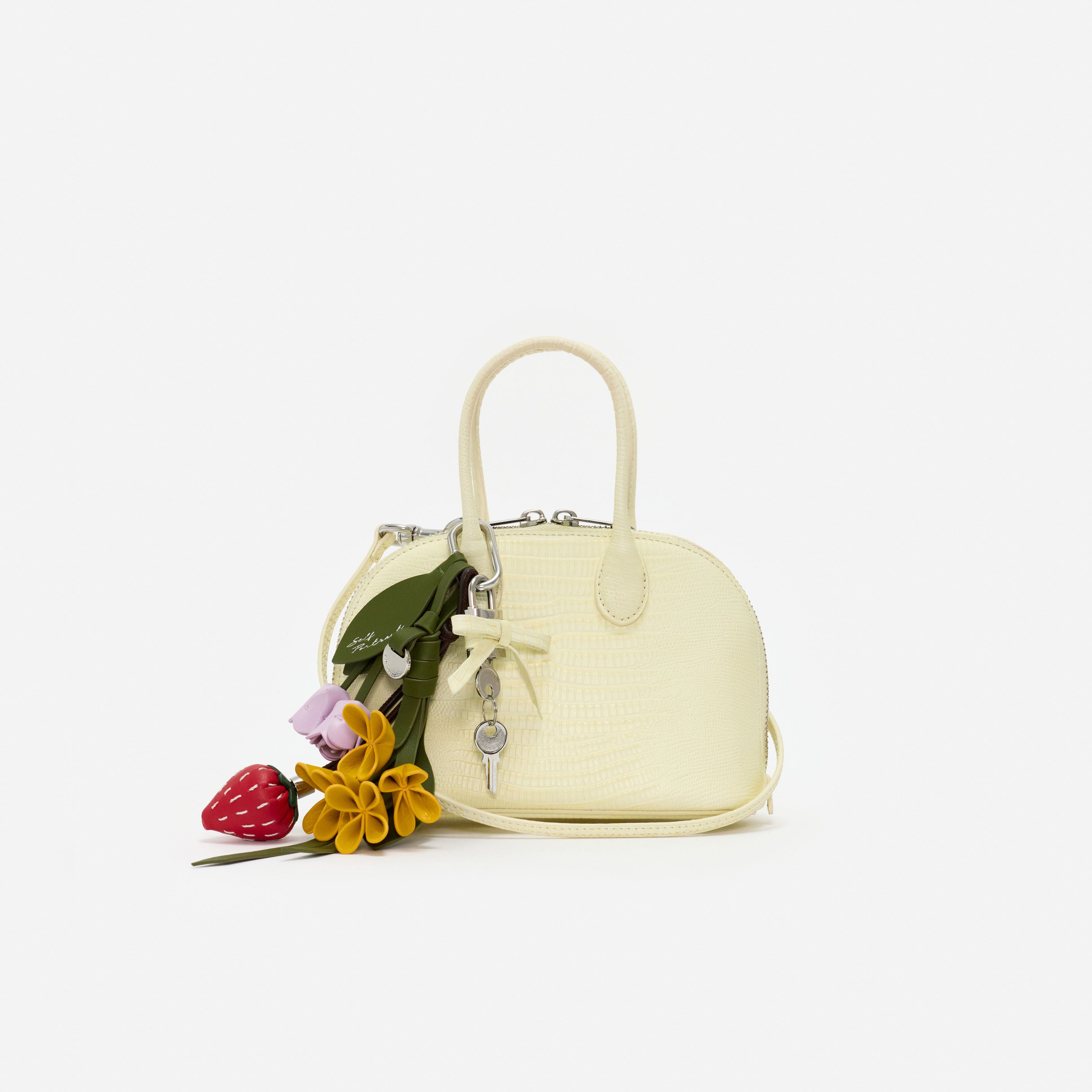 Self Portrait Embossed Leather Yellow Mini Bag Tasche Gelb