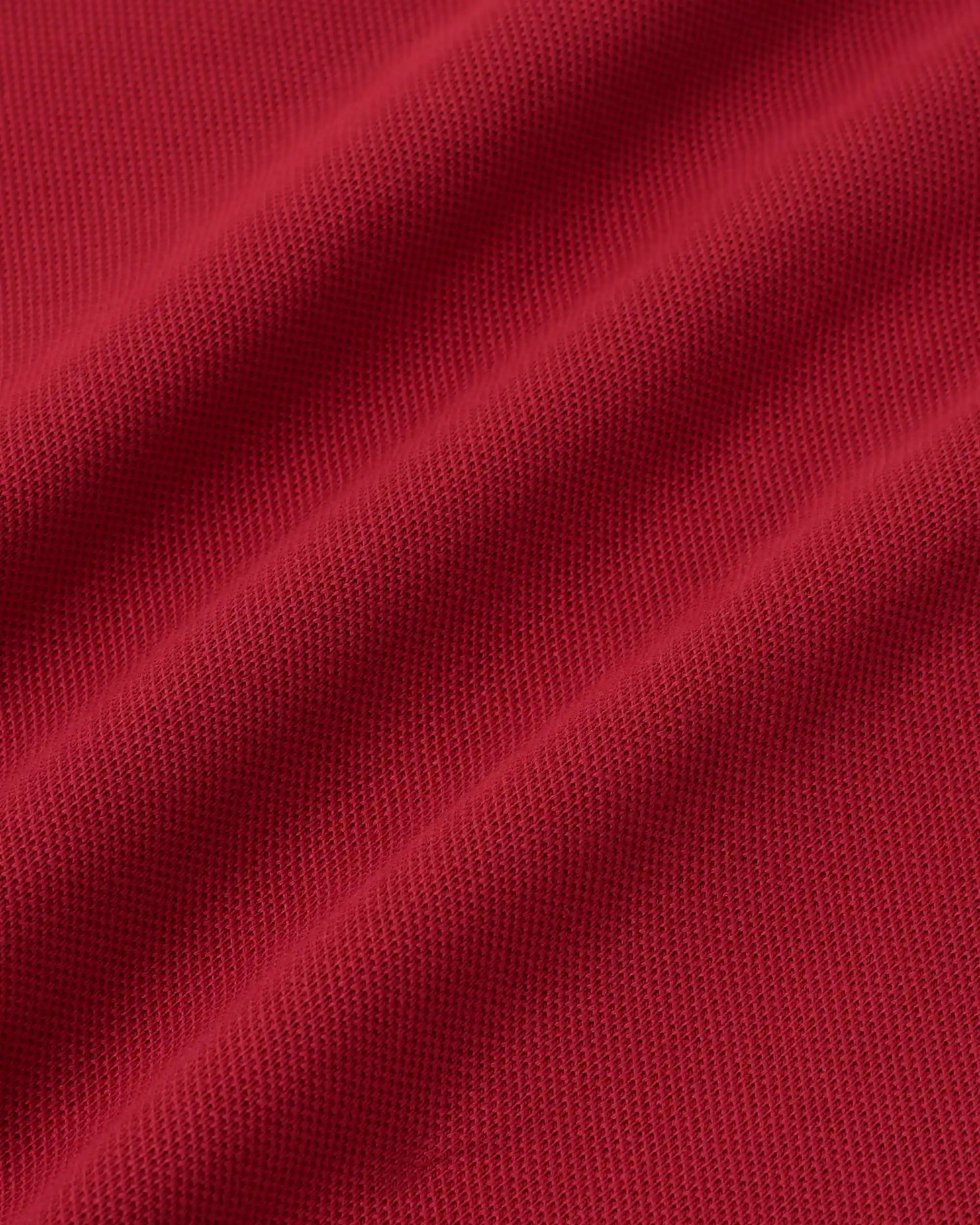 Drôle De Monsieur Piqué Langarm Polo Rot Baumwolle