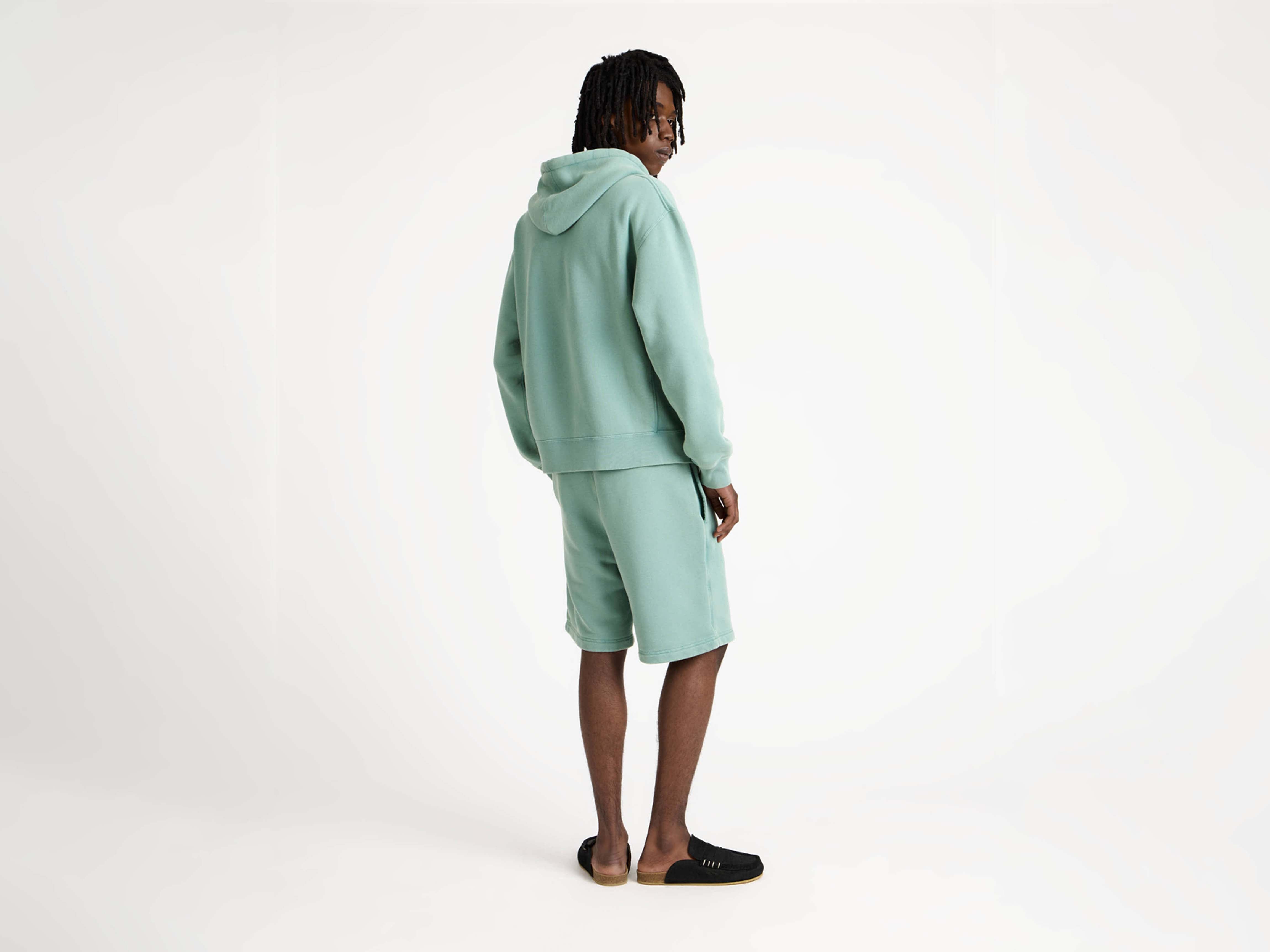 J.W.Anderson Front Zip Hoodie Kapuzenjacke Washed Teal Jersey