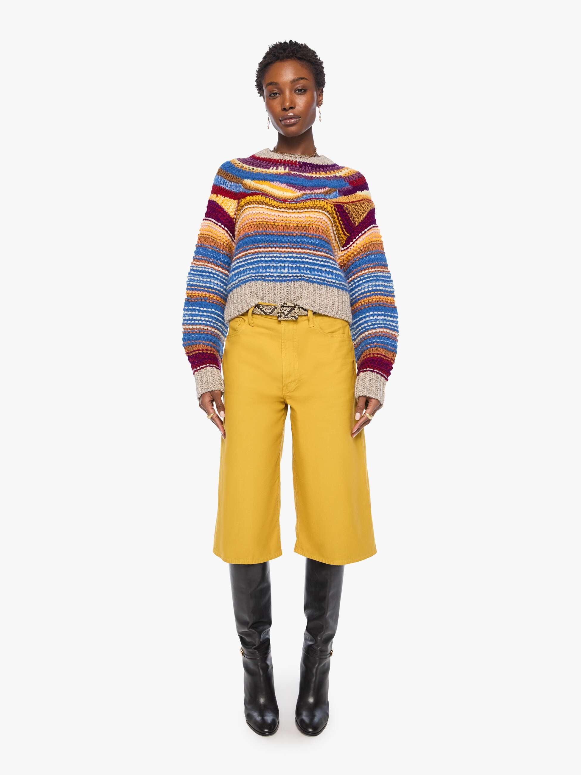 Mother The Boxy Jumper Strickpullover Multi Color Baumwolle