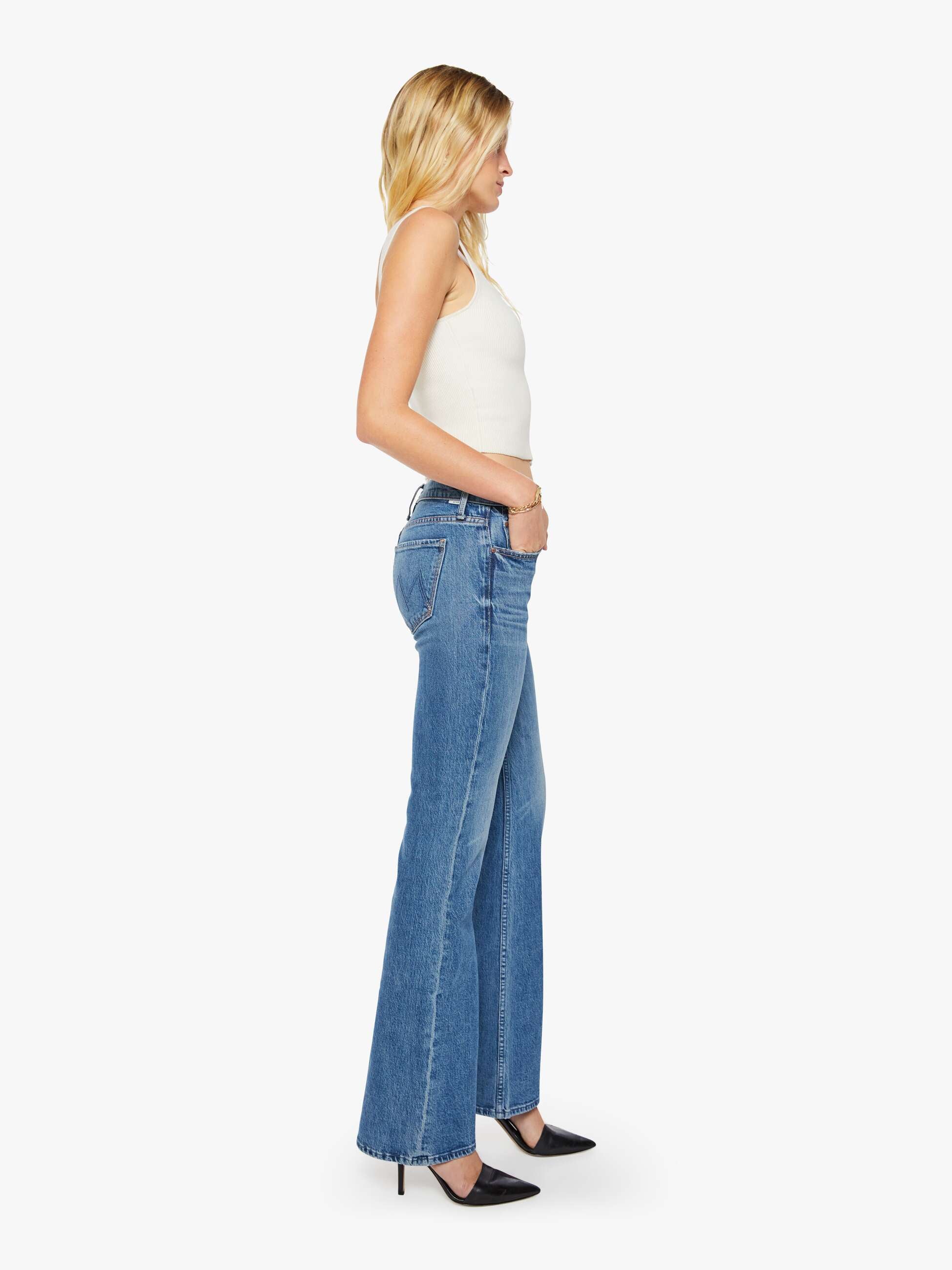 Mother The Jinx Heel Jeans Thrill Seeker Mittelblau