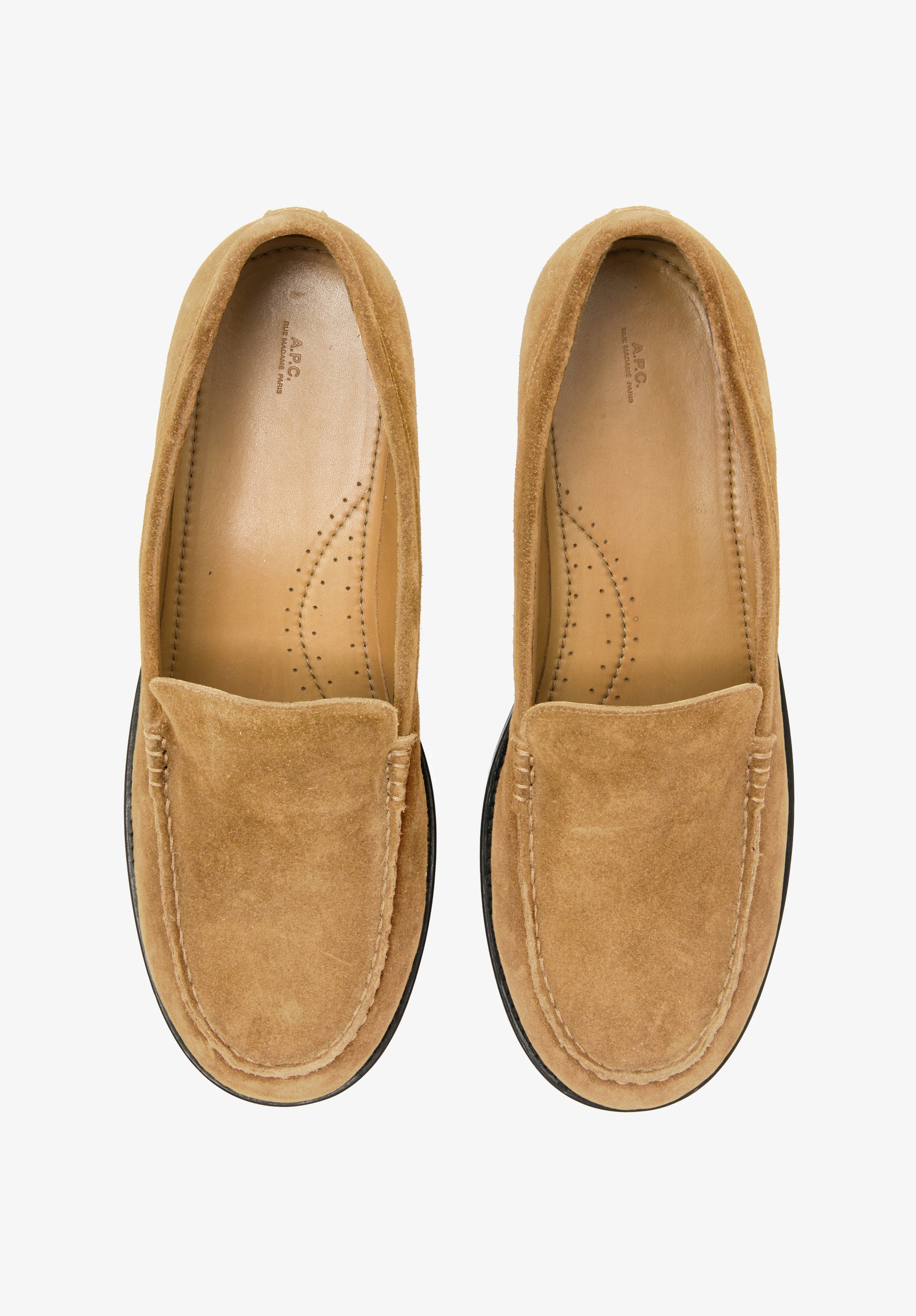 A.P.C. SHOES Mokassins Slipper beige 40 Glattleder