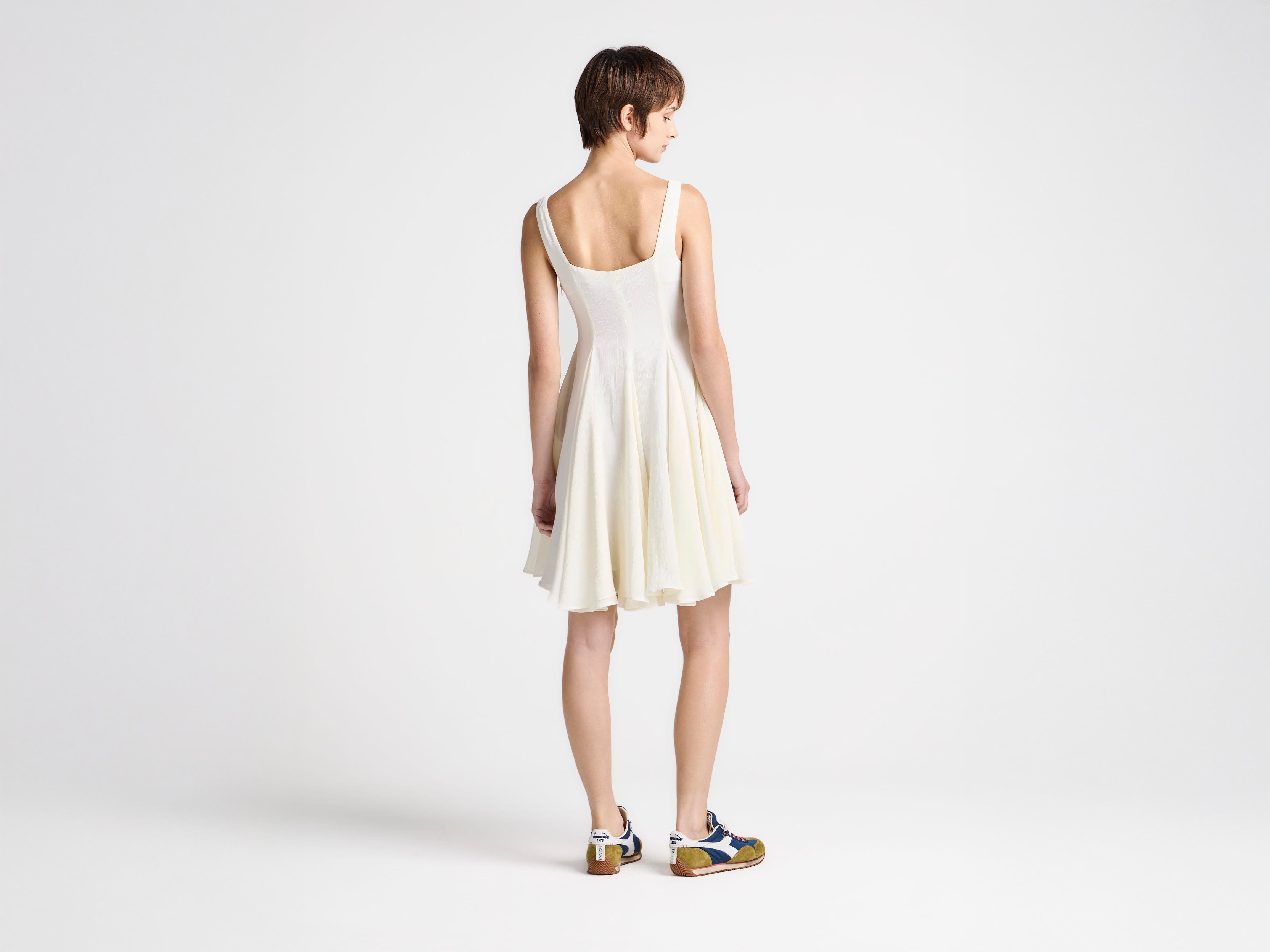 J.W.Anderson Babydoll Kleid Elfenbein Leinen-Viskose Damen