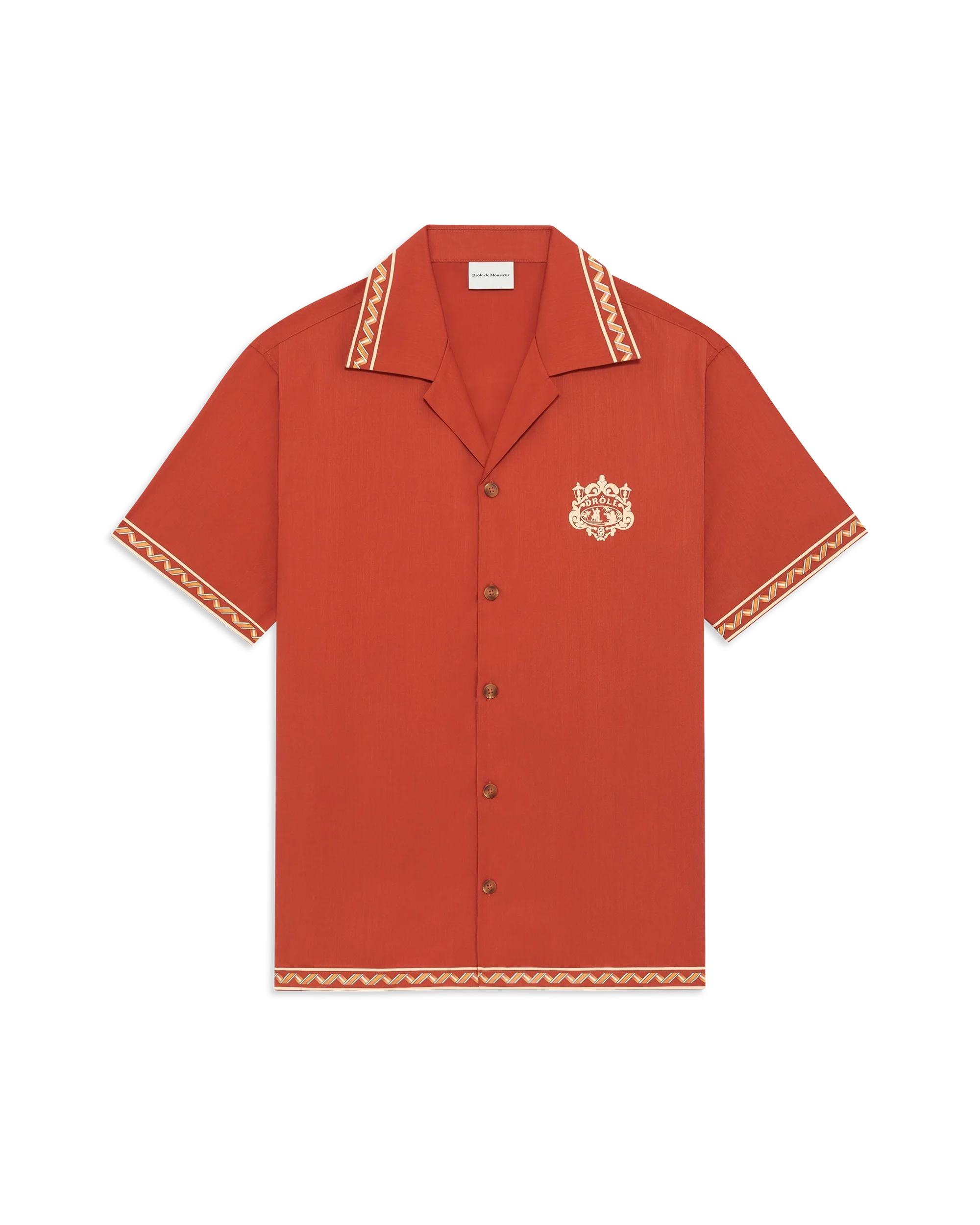 Drôle De Monsieur Chemise Brodée Danseurs Hemd Brick Tencel