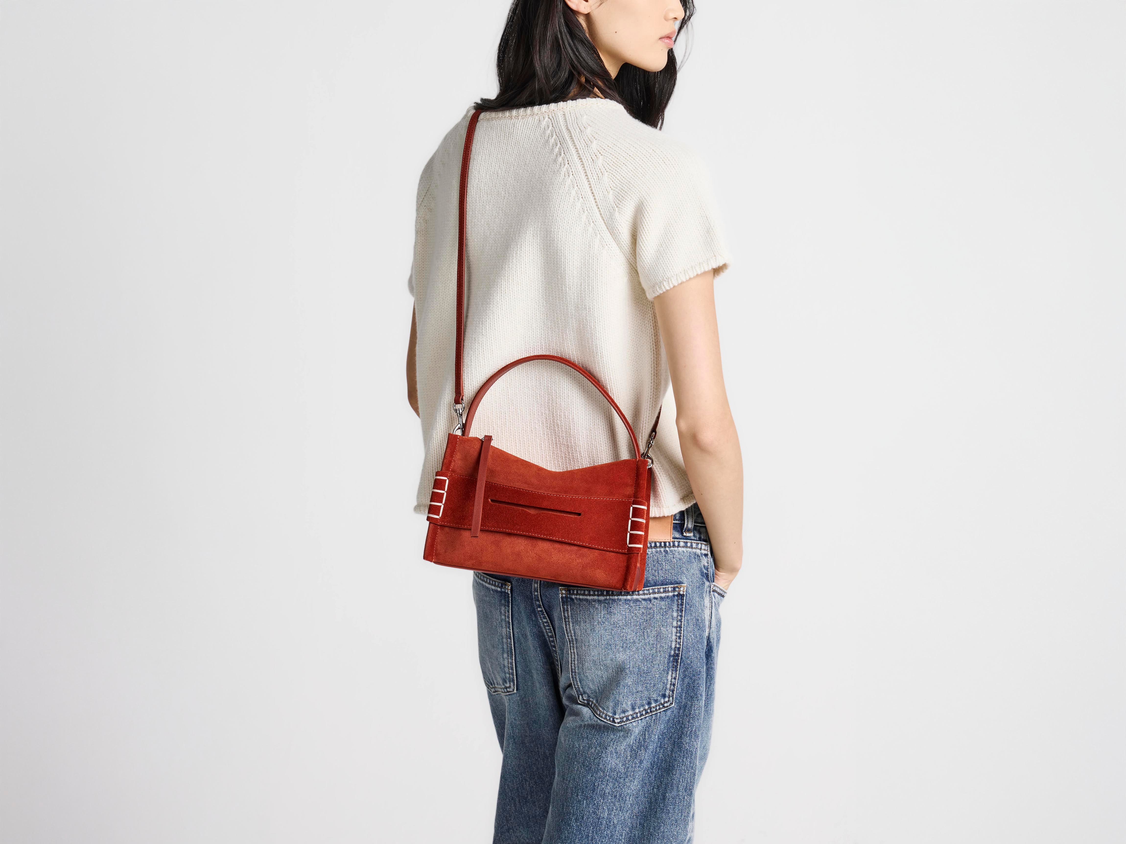 J.W.Anderson Small Loafer Bag Tasche Rost Wildleder