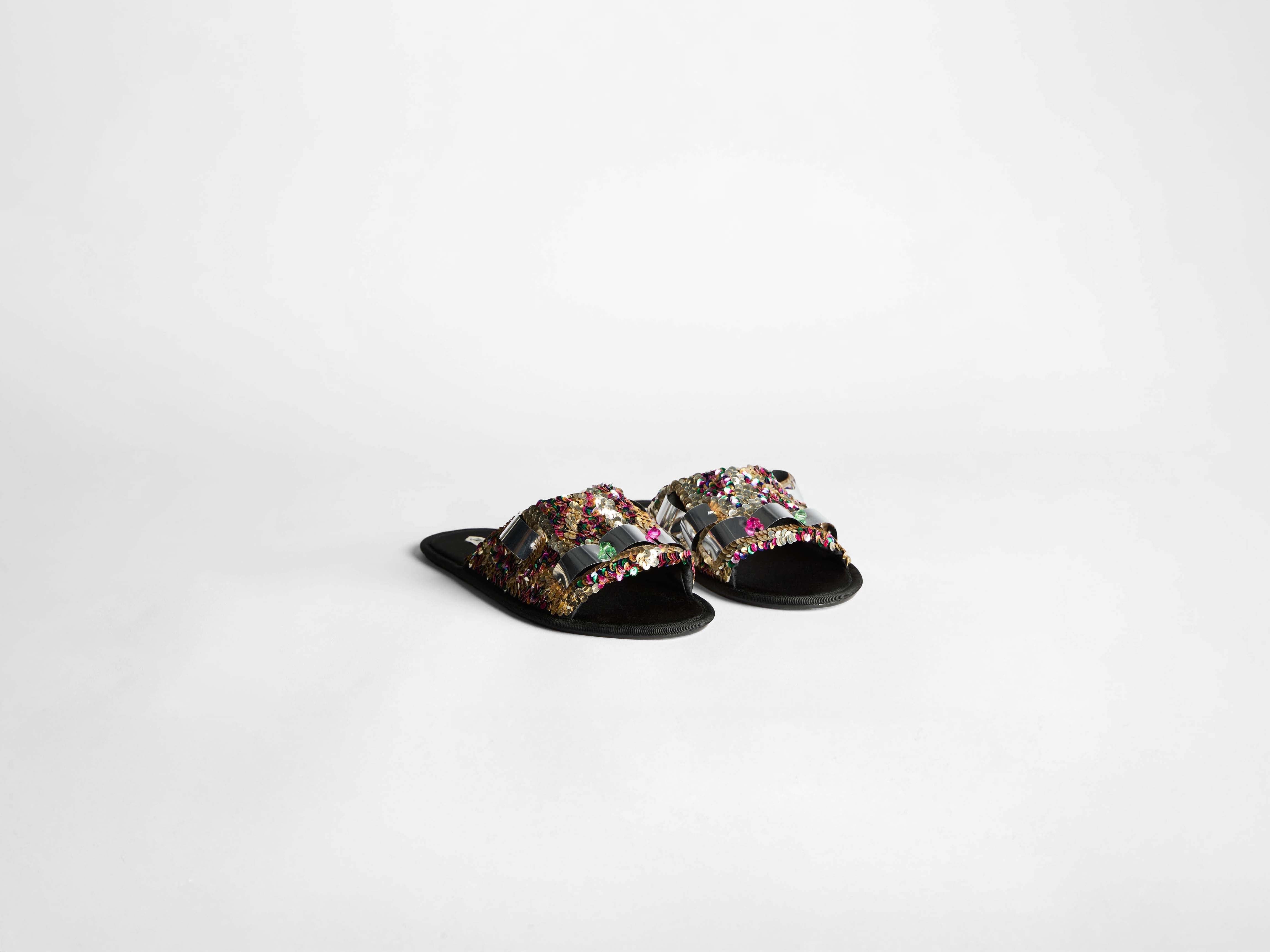 J.W.Anderson Open Toe Slides Pink-Multi Damen Pailletten