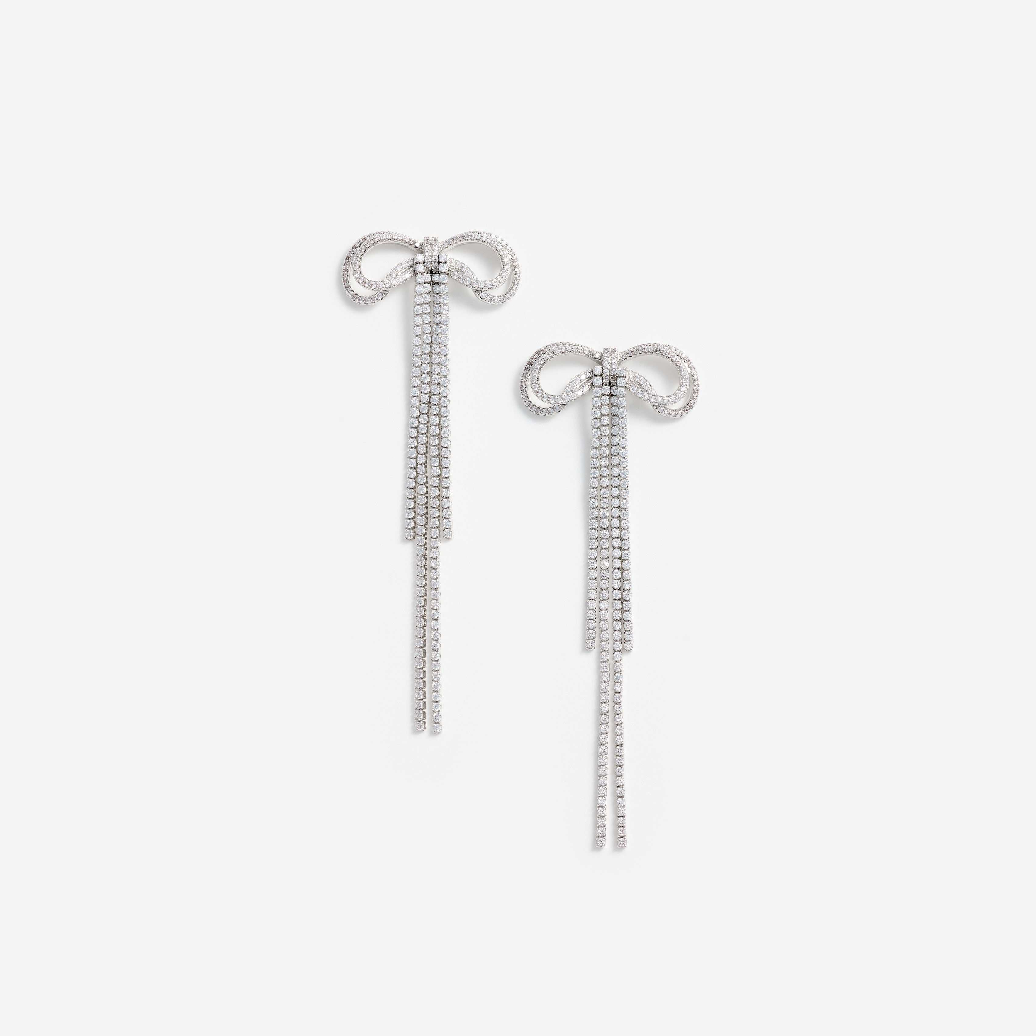 Self-Portrait Double Crystal Bow Ohrringe Silber One Size