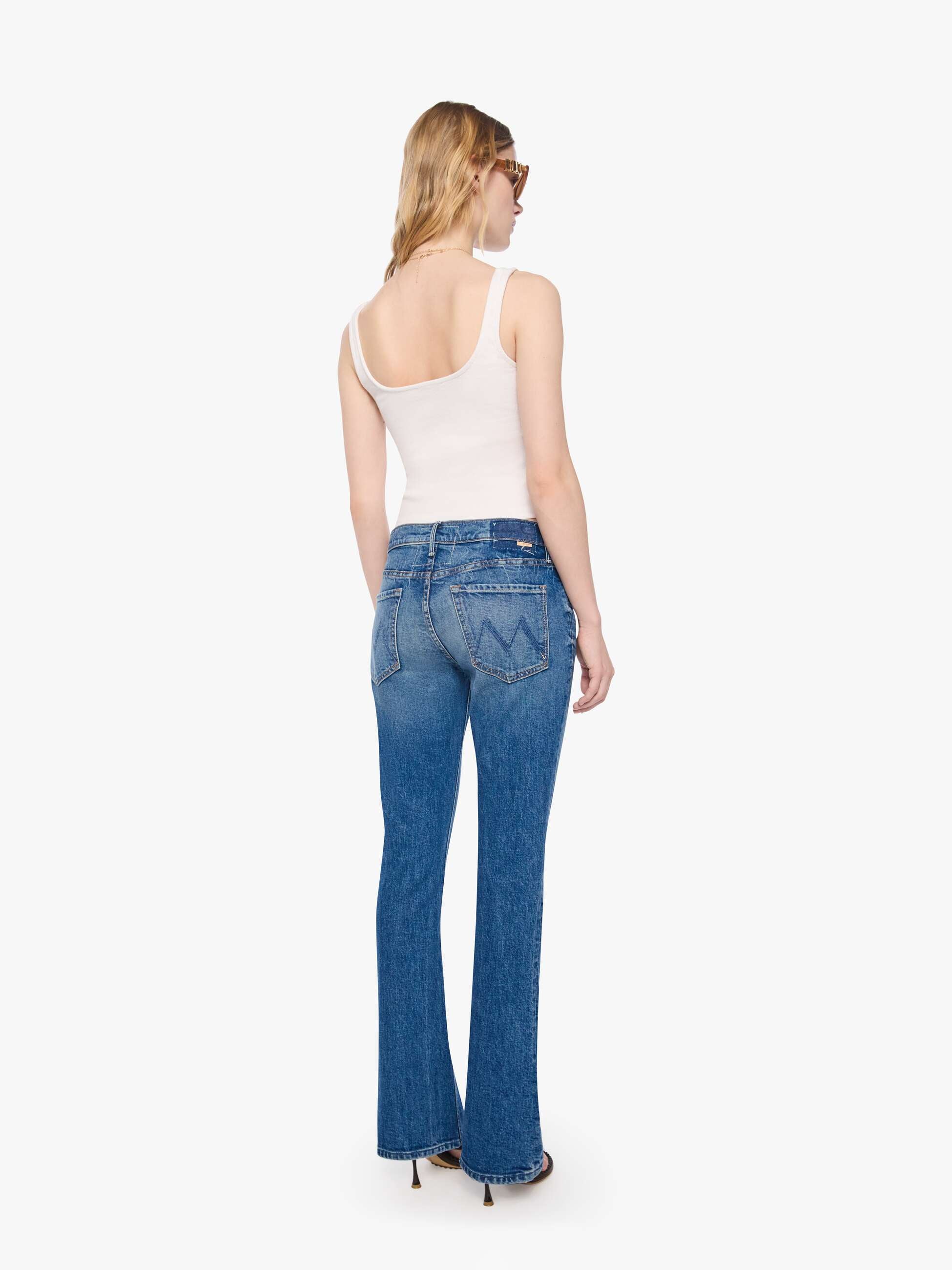 Mother Lil Runaway Flare Jeans On A Roll Mid Rise