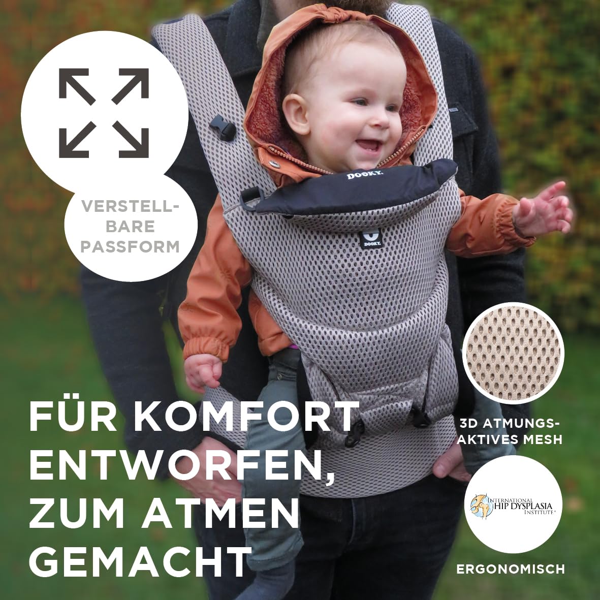 Dooky Carrier Urban Comfort Babytrage Schwarz 0-3 Jahre 15 kg