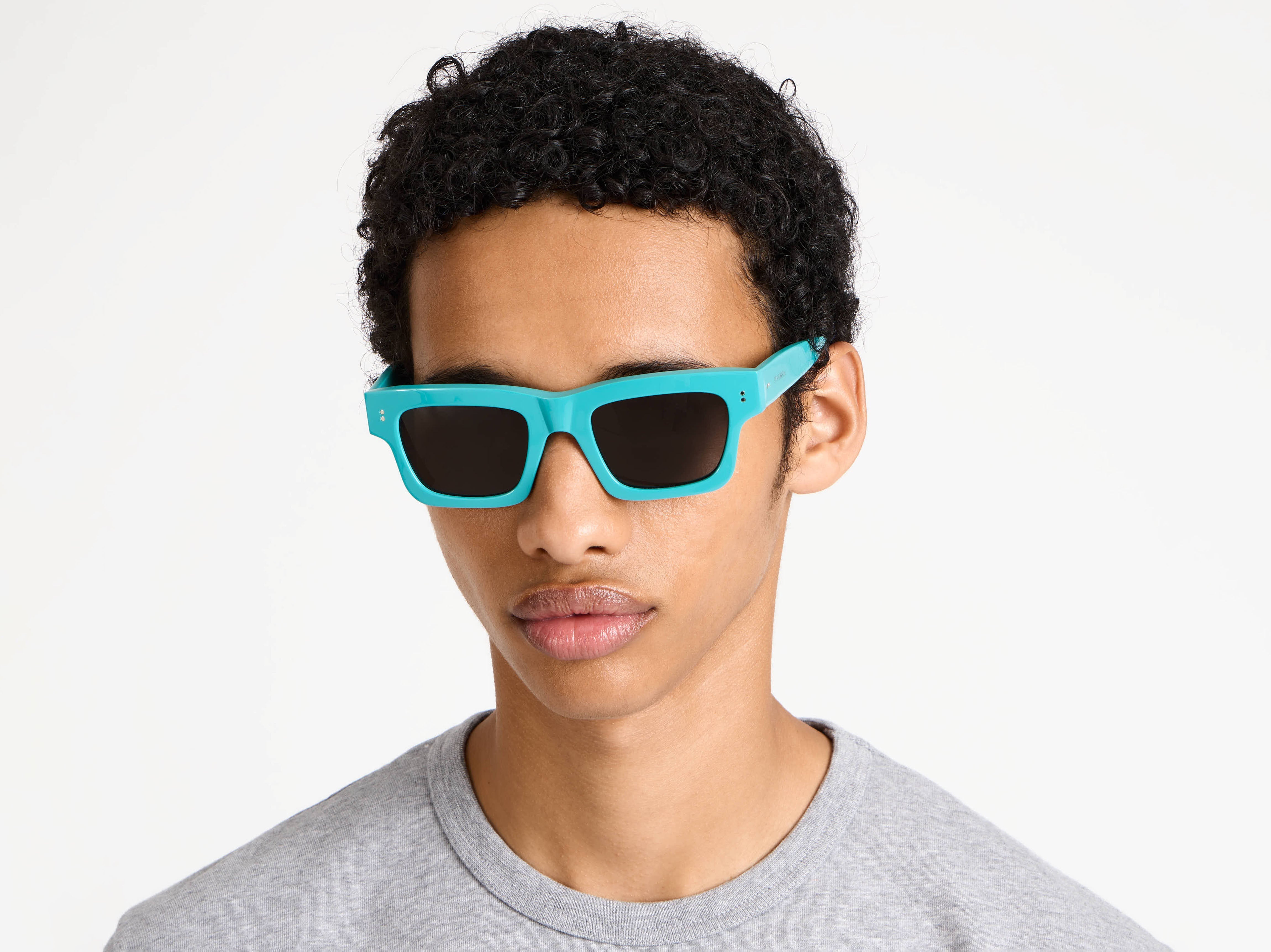 J.W.Anderson JWA02 Sonnenbrille Türkis rechteckig