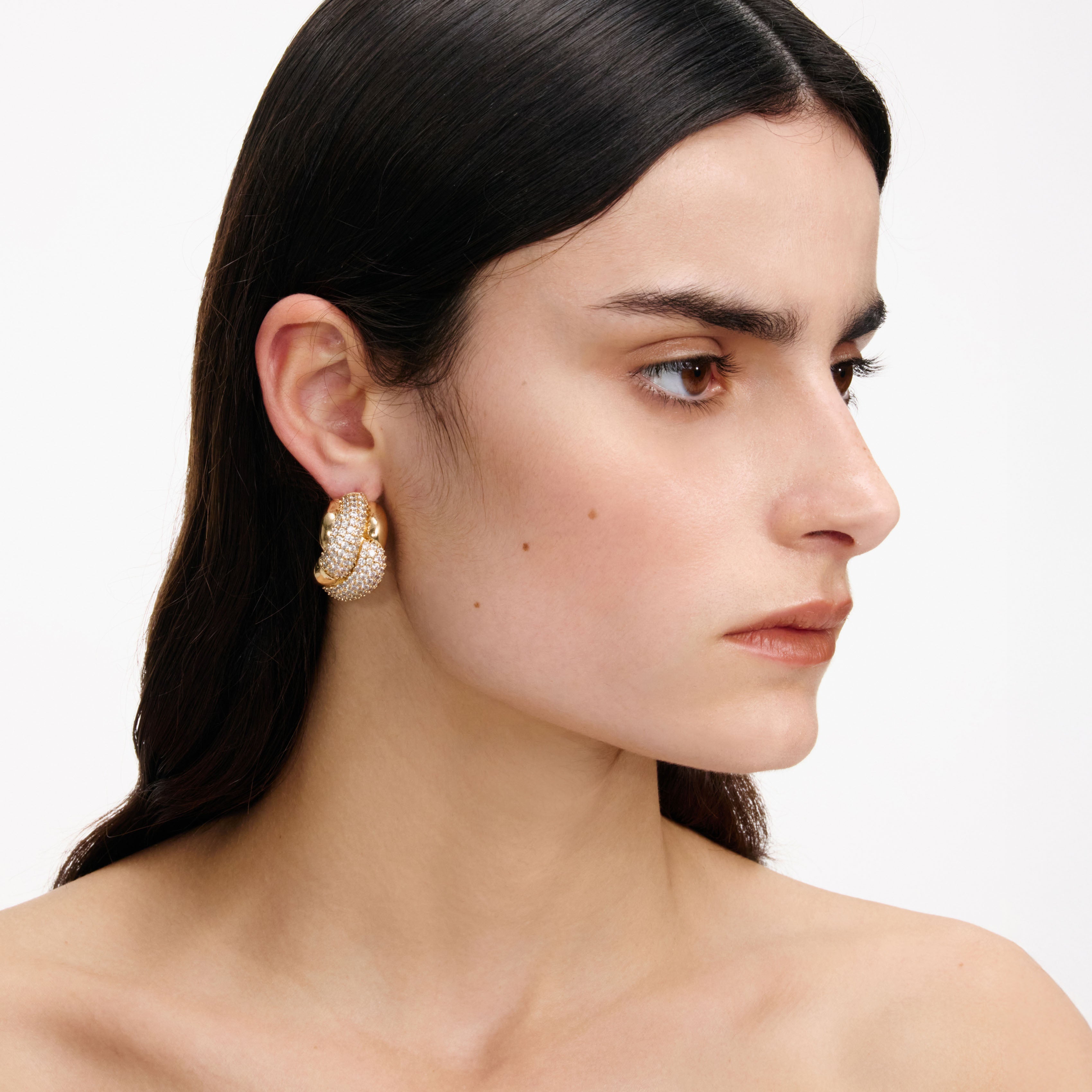 Self Portrait Jewellery Gold Crystal Knot Ohrringe Gold One Size