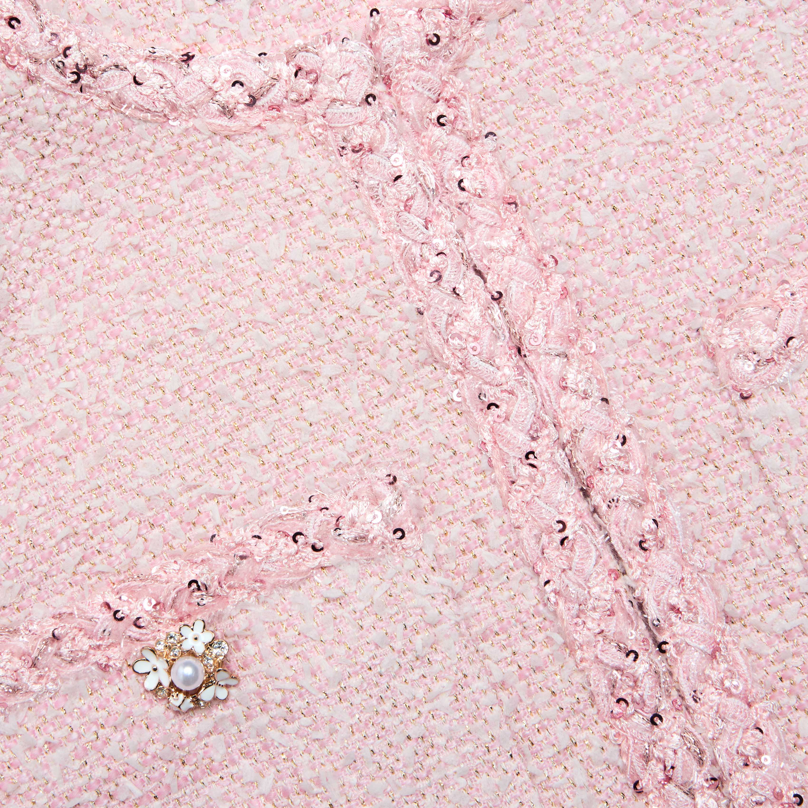 Self Portrait Pink Boucle Jacke Rosa Boxy Gr. UK 6