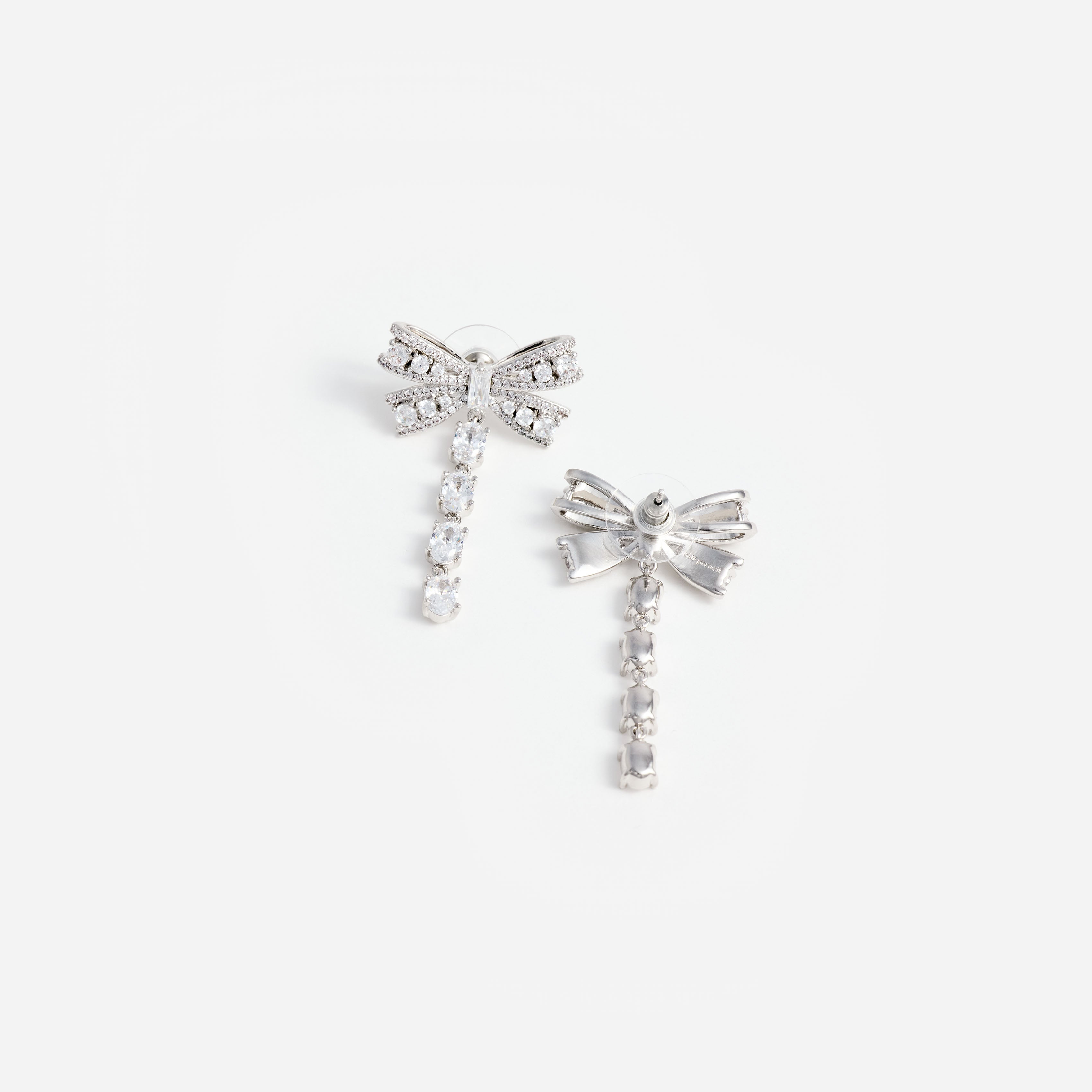 Self Portrait Crystal Bow Tropfen Ohrringe silber One Size