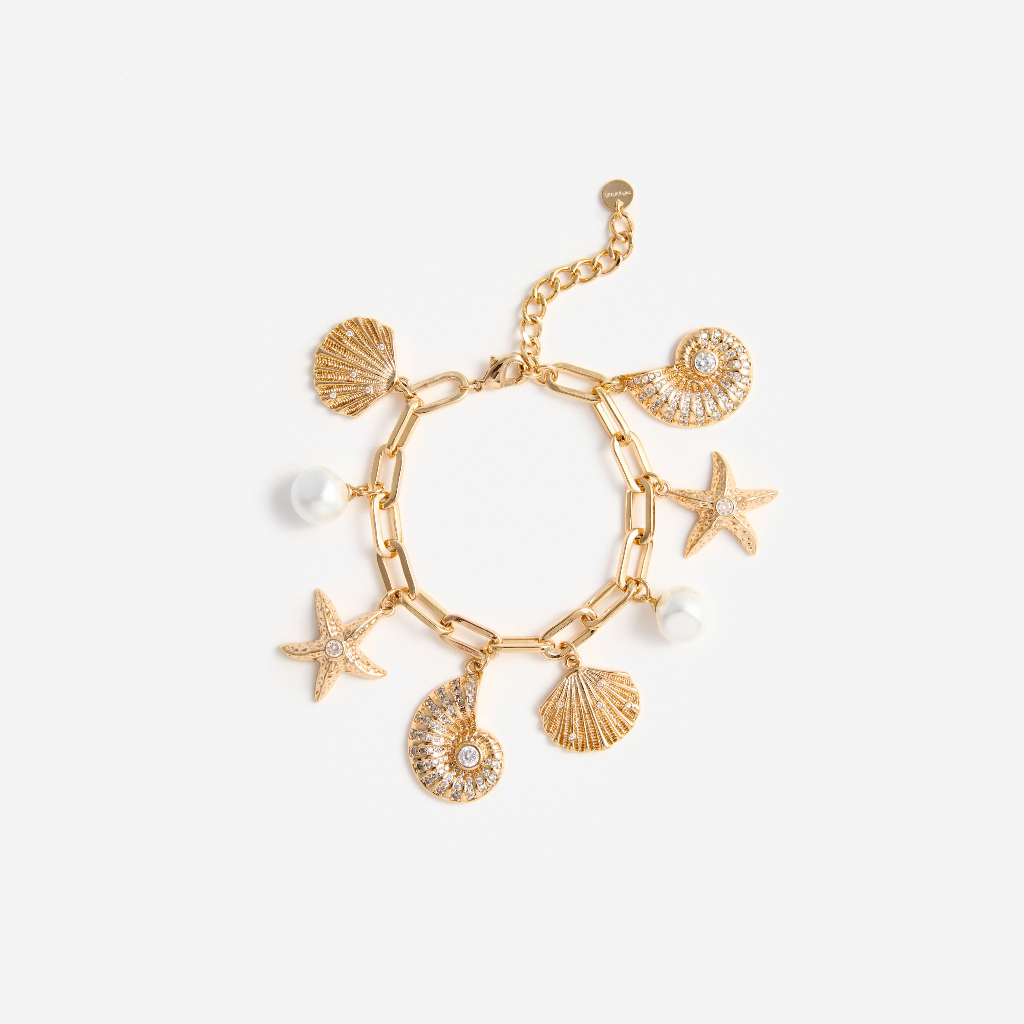 Self Portrait Jewellery Gold Multi Charm Armband Gold One Size