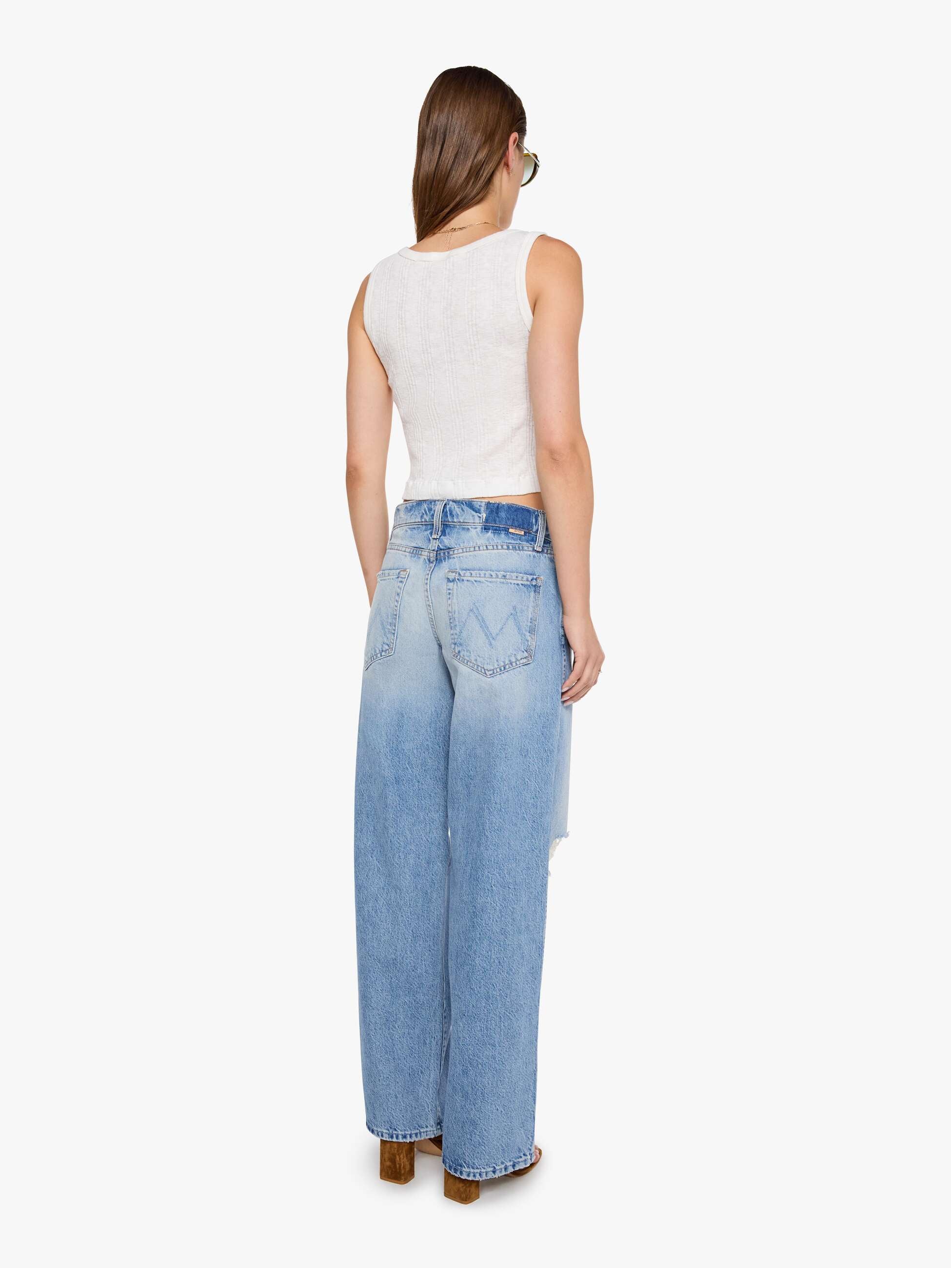 Mother Denim The Down Low Delinquent Zip Sneak Jeans Floral Frenzy