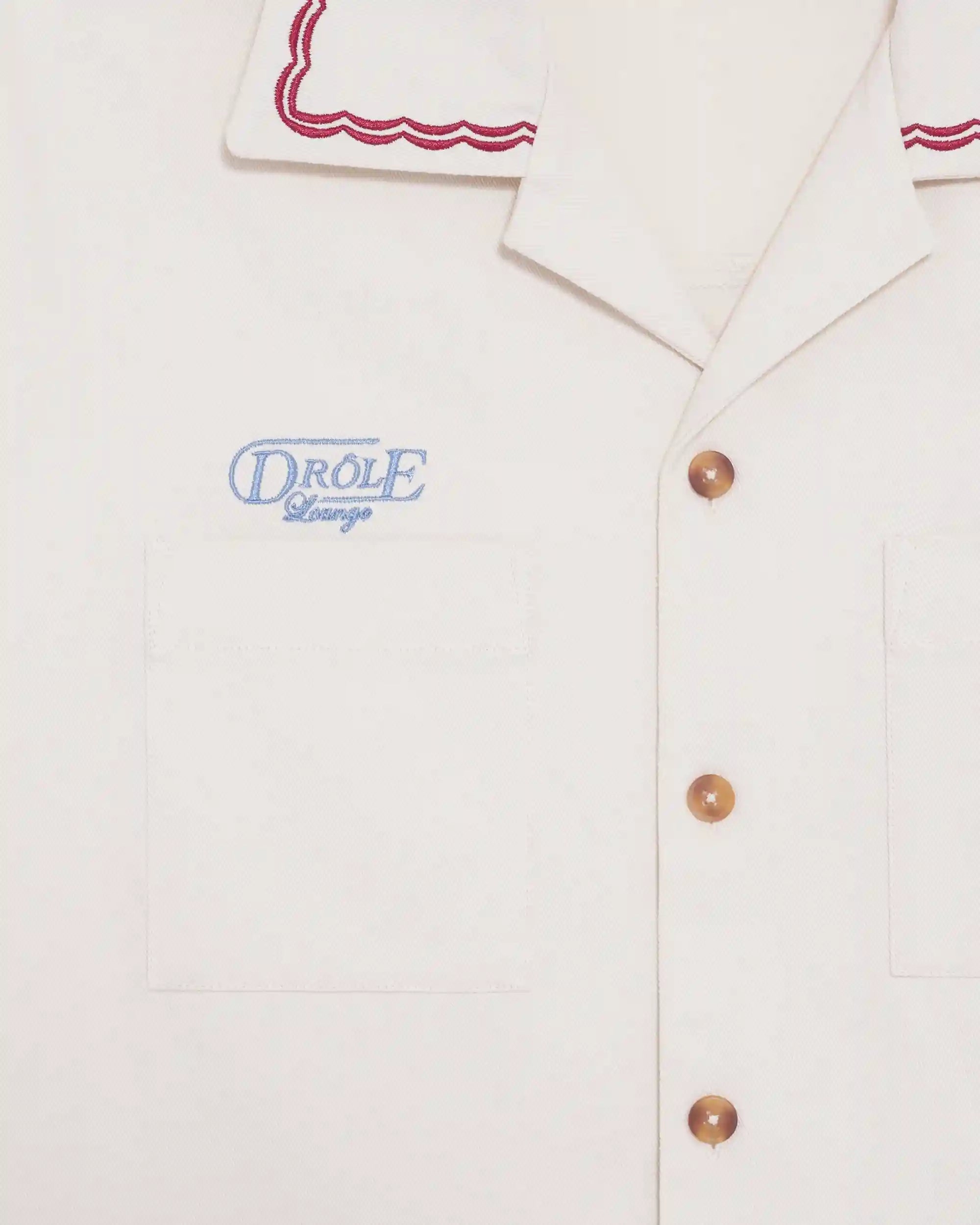 Drôle De Monsieur Chemise Cocktail Hemd Kurzarm Off White
