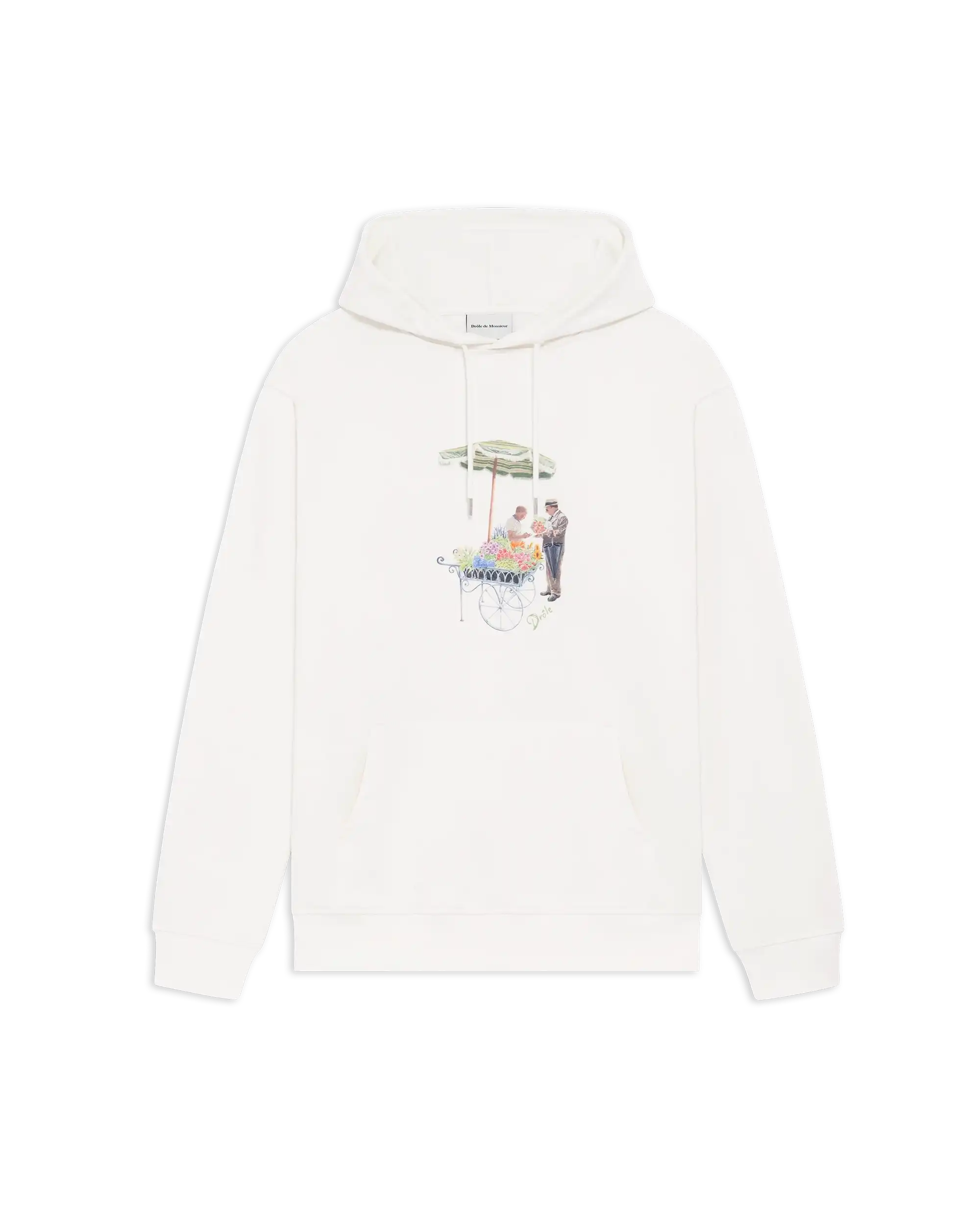 Drôle De Monsieur Hoodie Fleuriste Kapuzenpullover off-white Baumwolle