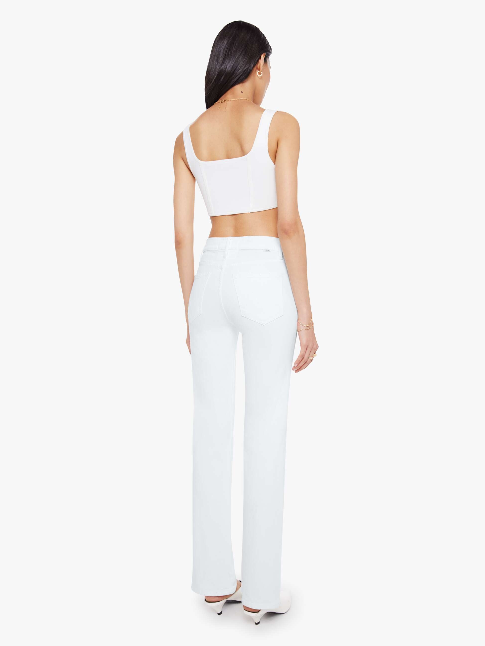 Mother Denim The Kick It Jeans Totally Innocent weiß 32 Zoll
