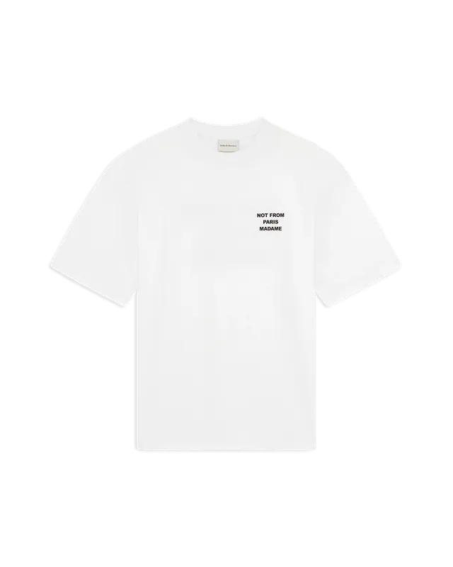 Drôle De Monsieur Slogan T-Shirt Baumwolle Weiß