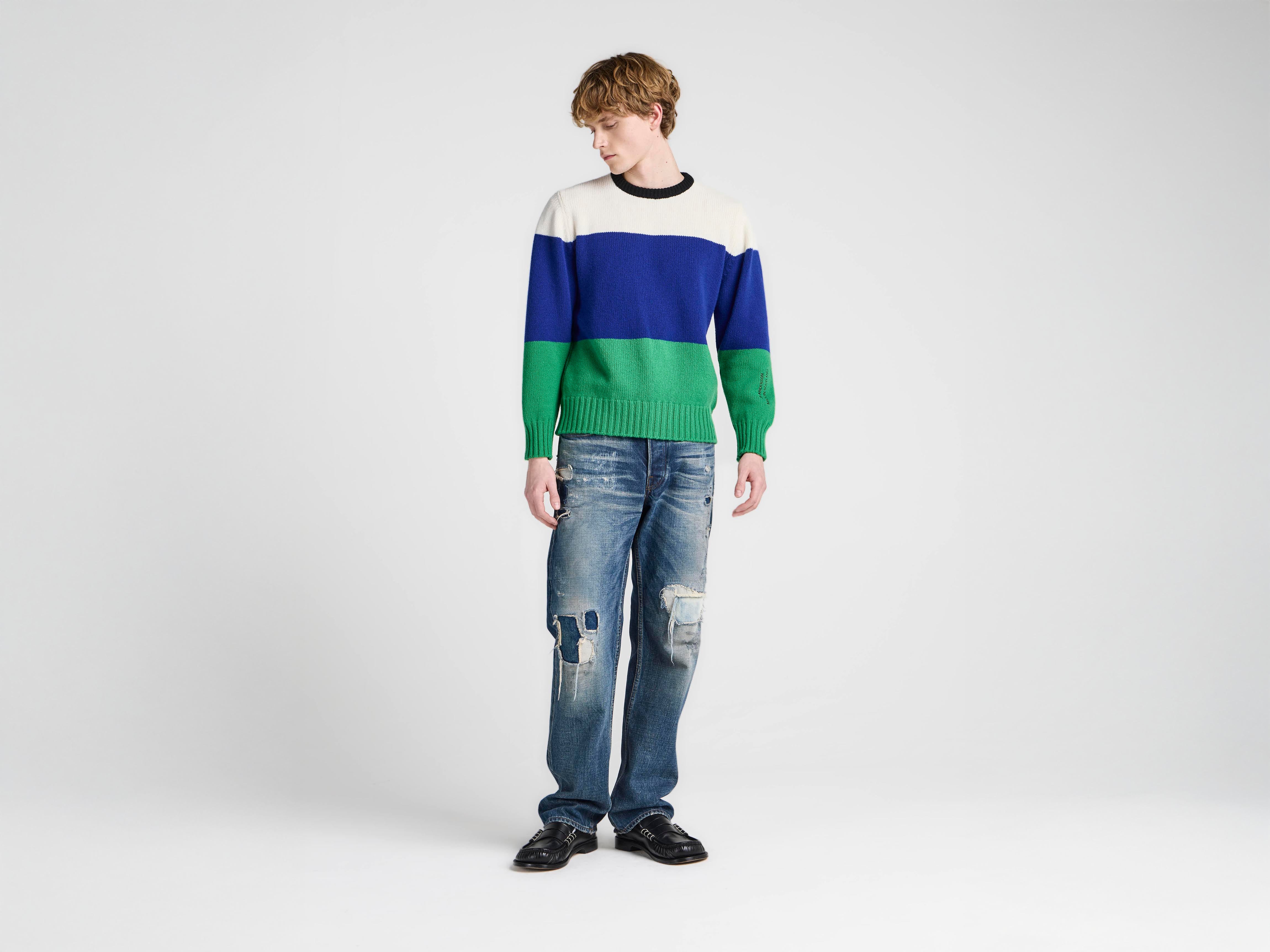 J.W.Anderson Stripe Jumper Herren Royal Blue Merino