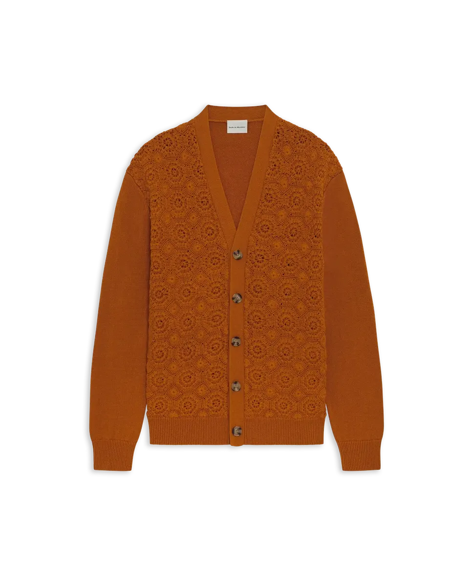 Drôle De Monsieur Maille Cardigan dunkelorange Baumwolle